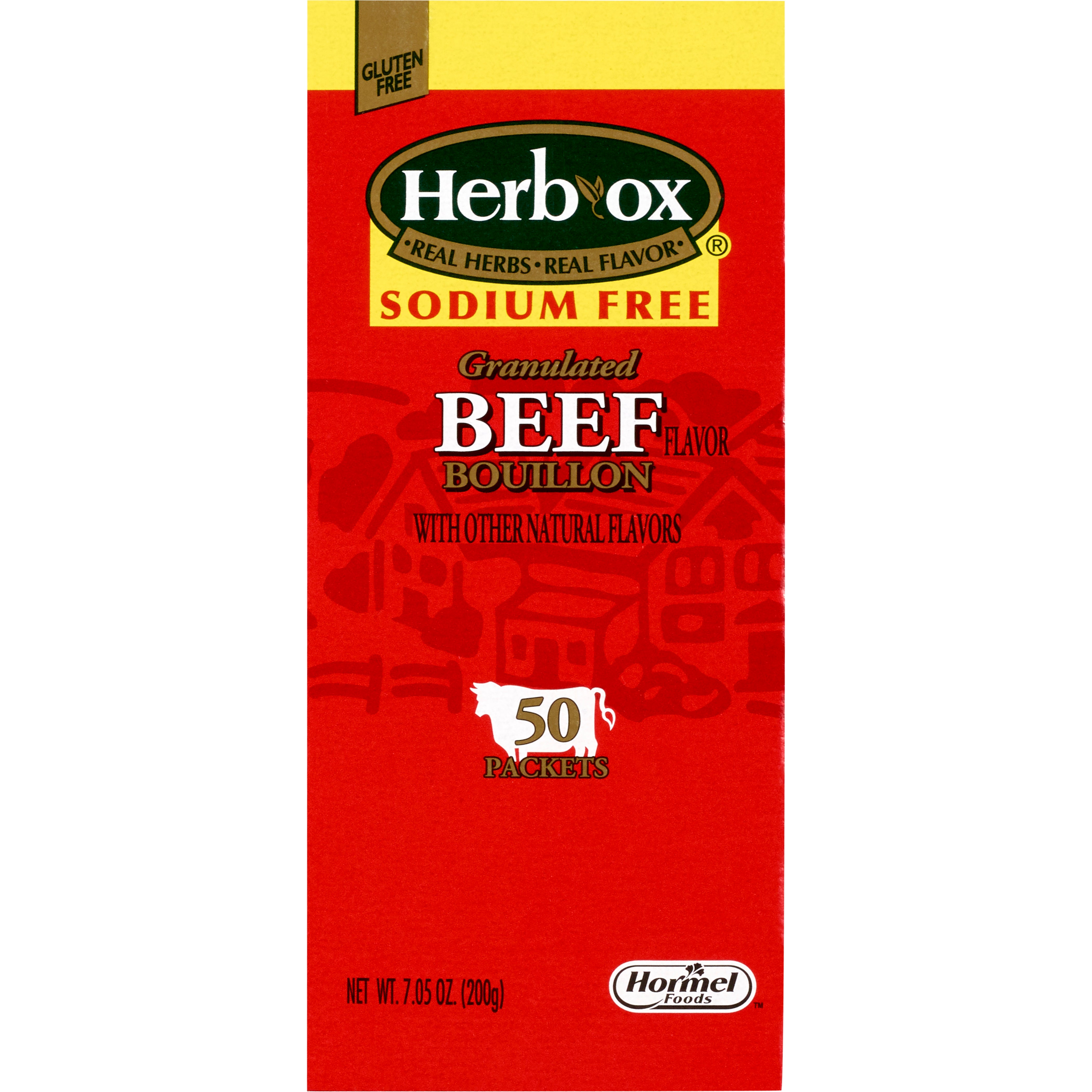 Instant Broth Herb-Ox Sodium Free Beef Flavor Bouillon Flavor Liquid 8 oz. Individual Packet