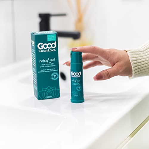 Good Clean Love Relief Gel Pain & Itch with Lidocaine 4%, Relieves Irritation and External Vaginal Discomfort, Fast-Acting Relief from Pain and Itch, Gynecologist Recommended