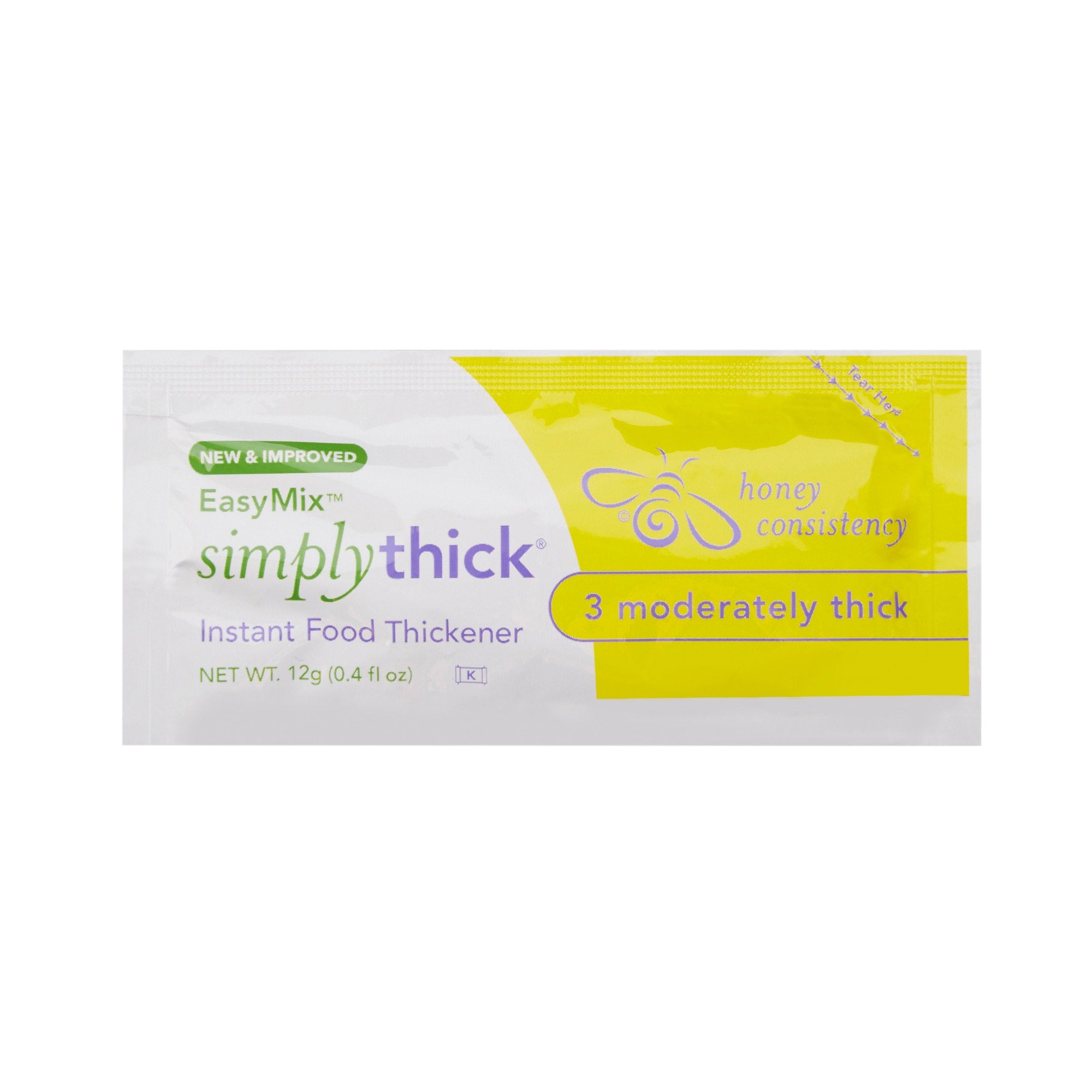 Food and Beverage Thickener SimplyThick Easy Mix 12 Gram Individual Packet Unflavored Gel IDDSI Level 3 Moderately Thick/Liquidized