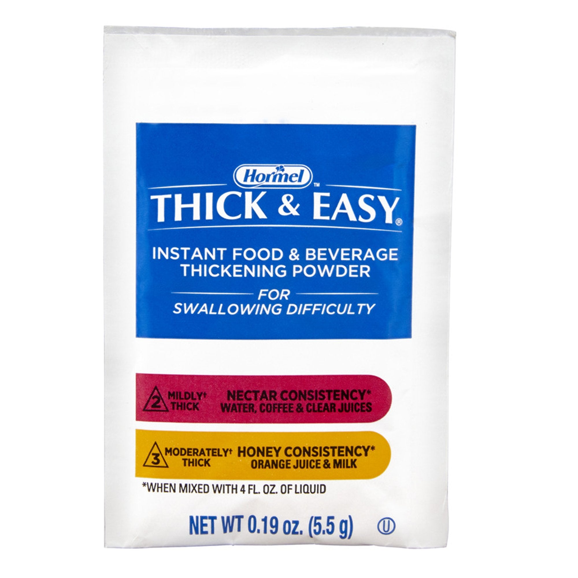 Food and Beverage Thickener Thick & Easy 5.5 Gram Individual Packet Unflavored Powder IDDSI Level 2 Mildly Thick