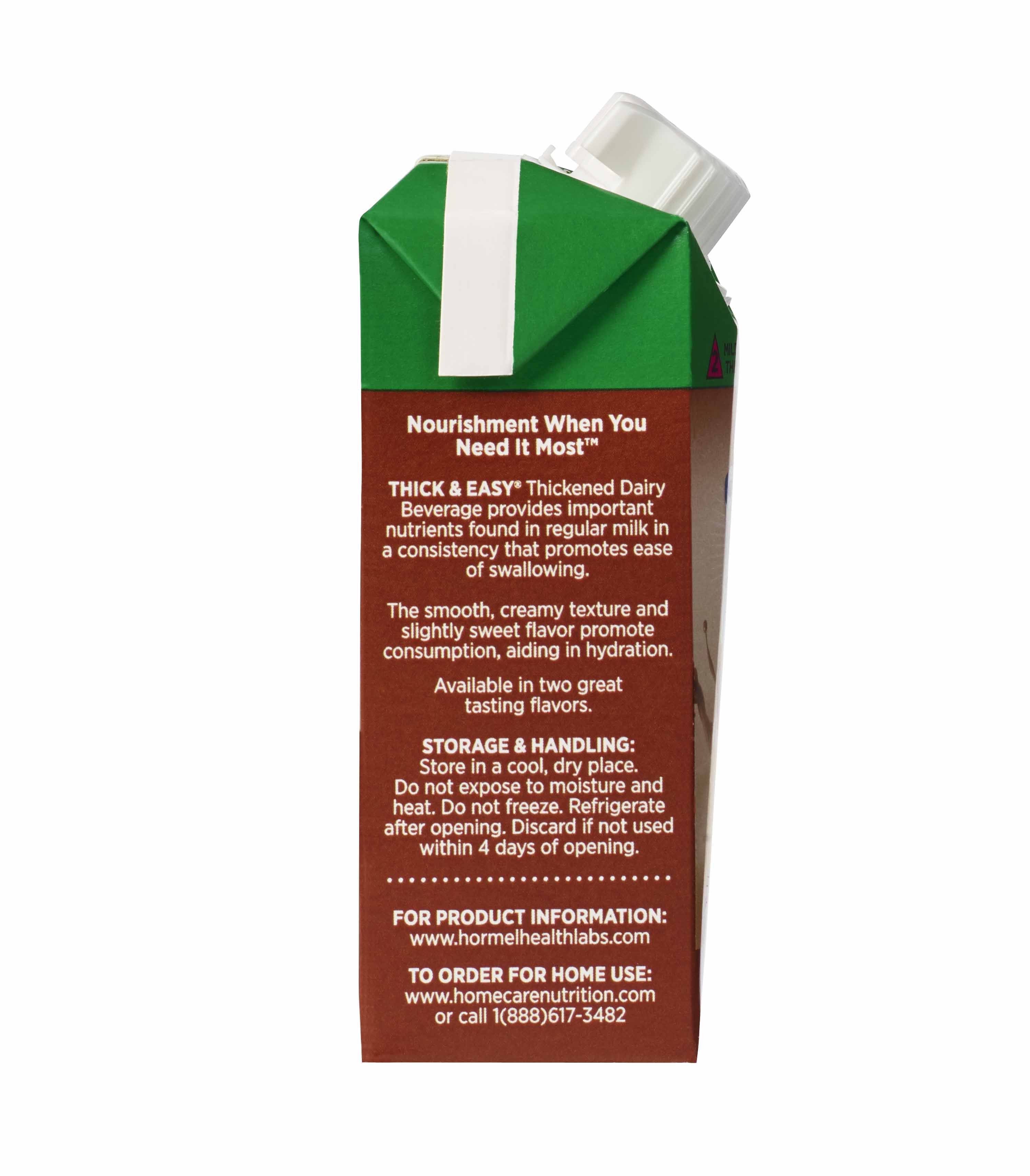 Thickened Beverage Thick & Easy Dairy 8 oz. Carton Chocolate Flavor Liquid IDDSI Level 2 Mildly Thick