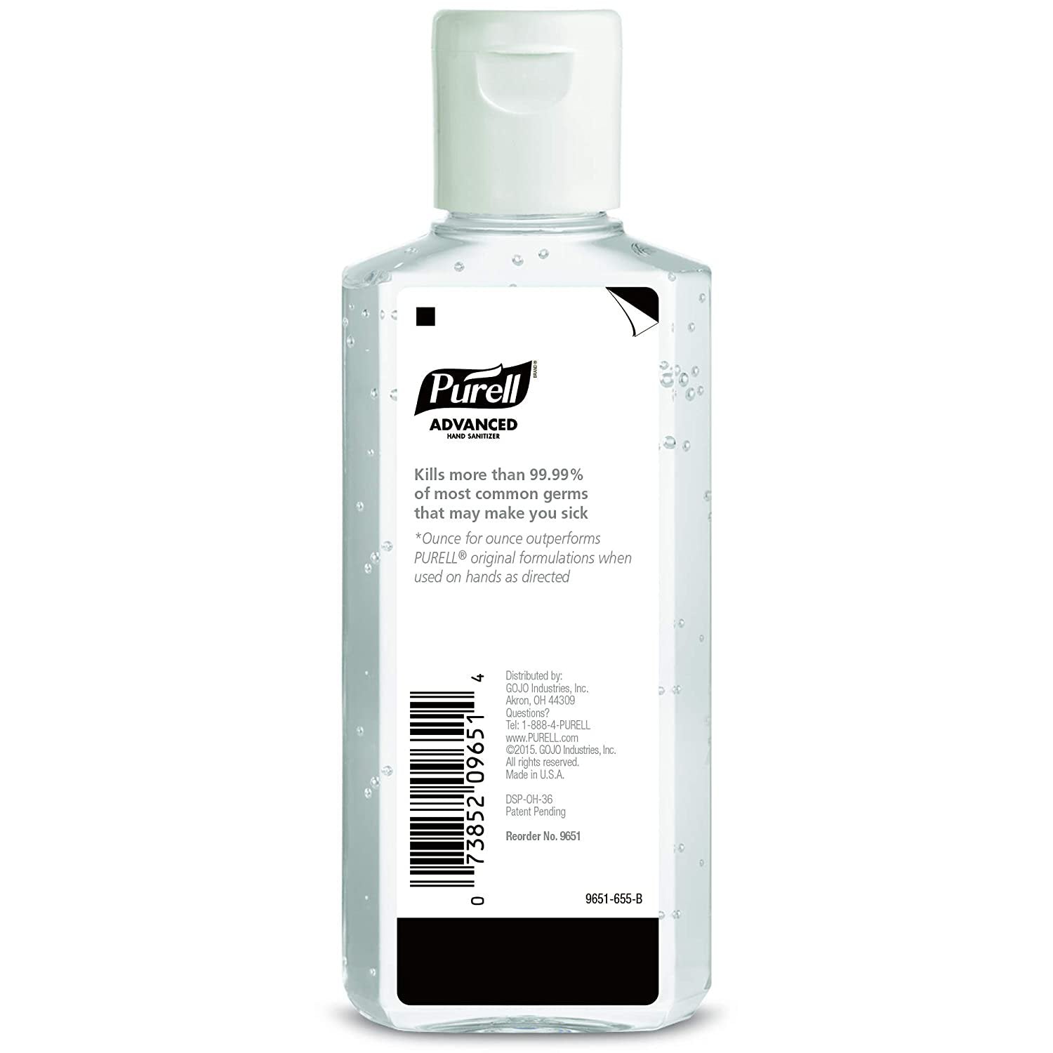 Hand Sanitizer Purell Advanced 4.25 oz. Ethyl Alcohol Gel Bottle