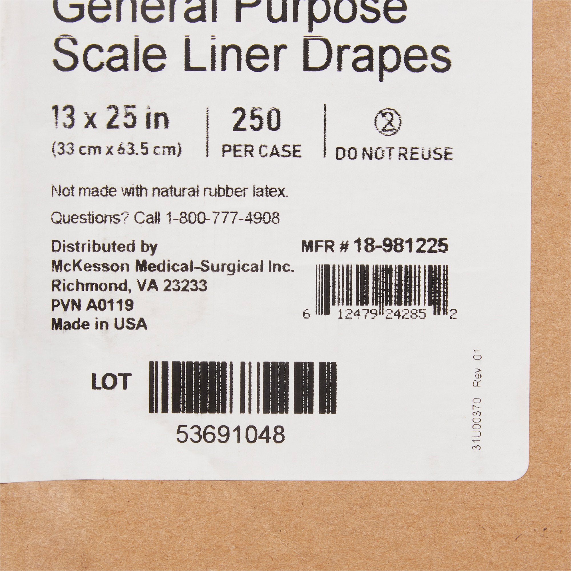 Scale Liner Paper McKesson 13 Inch Width Print (Pins, Bottles and Carriages) Smooth