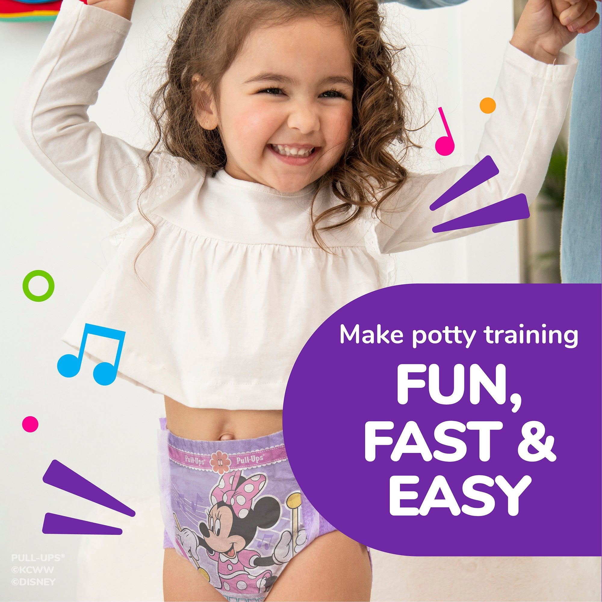 Female Toddler Training Pants Pull-Ups Learning Designs for Girls Pull On Size 2T to 3T Disposable Moderate Absorbency