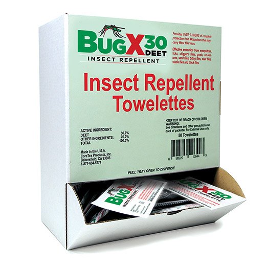 Insect Repellent BugX 30 Towelette Individual Packet