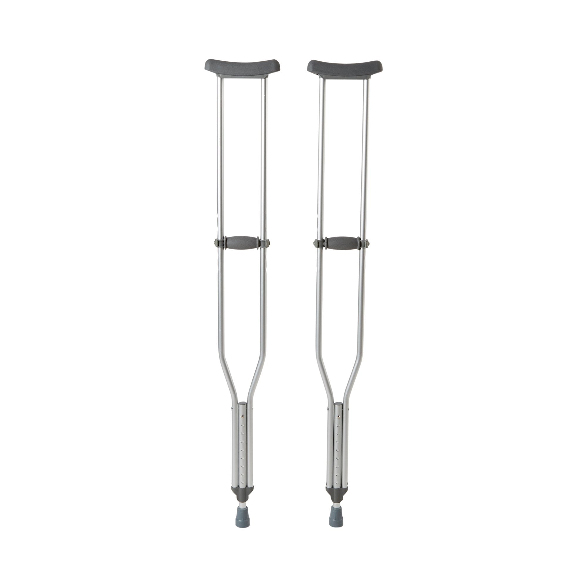 Underarm Crutches McKesson Aluminum Frame Tall Adult 350 lbs. Weight Capacity Push Button Adjustment