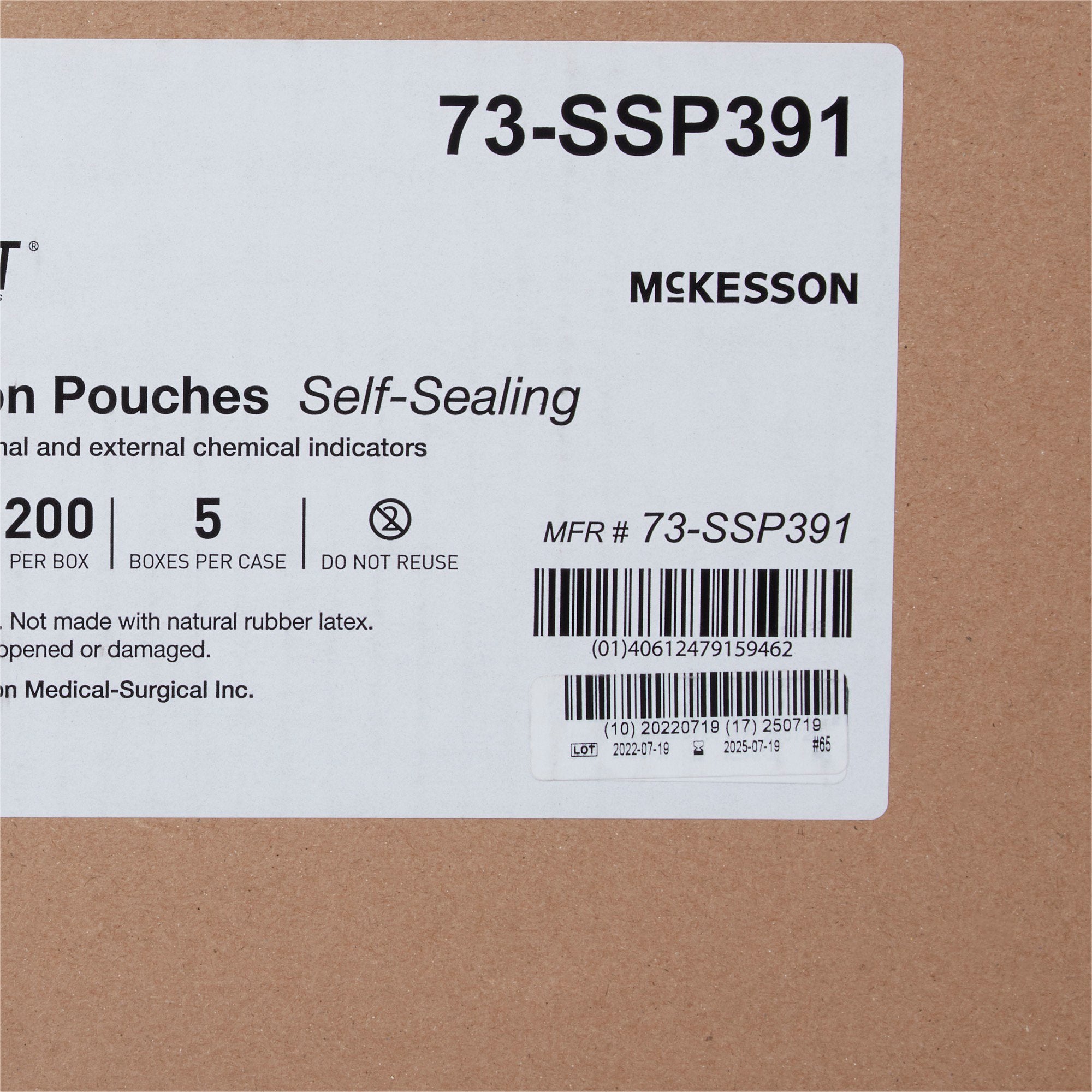 Sterilization Pouch McKesson Argent Sure-Check Ethylene Oxide (EO) Gas / Steam 12 X 18 Inch Transparent / Blue Self Seal Paper / Film