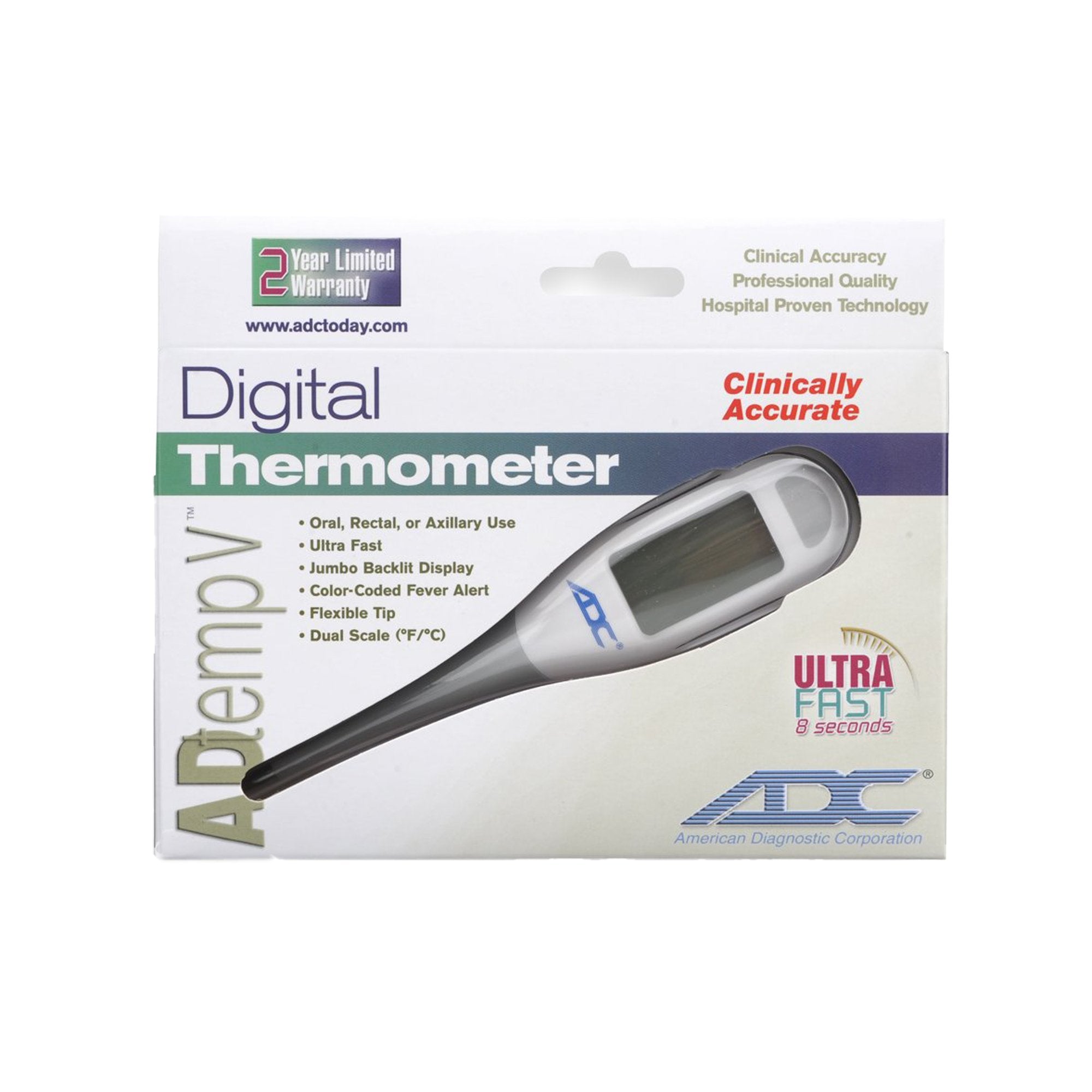 Digital Stick Thermometer Adtemp Oral / Rectal / Axillary Probe Handheld
