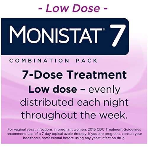 MONISTAT 7-Dose Yeast Infection Treatment For Women, 7 Disposable Applicators & External Itch Cream