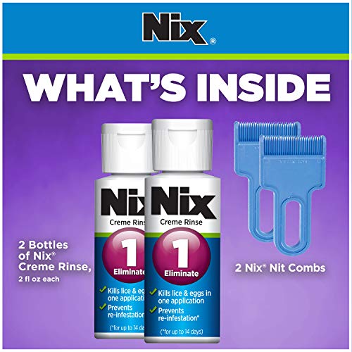 Nix Lice Killing Crme Rinse Family Pack, 2 oz Nix Crme Rinse and 2 Nit Combs