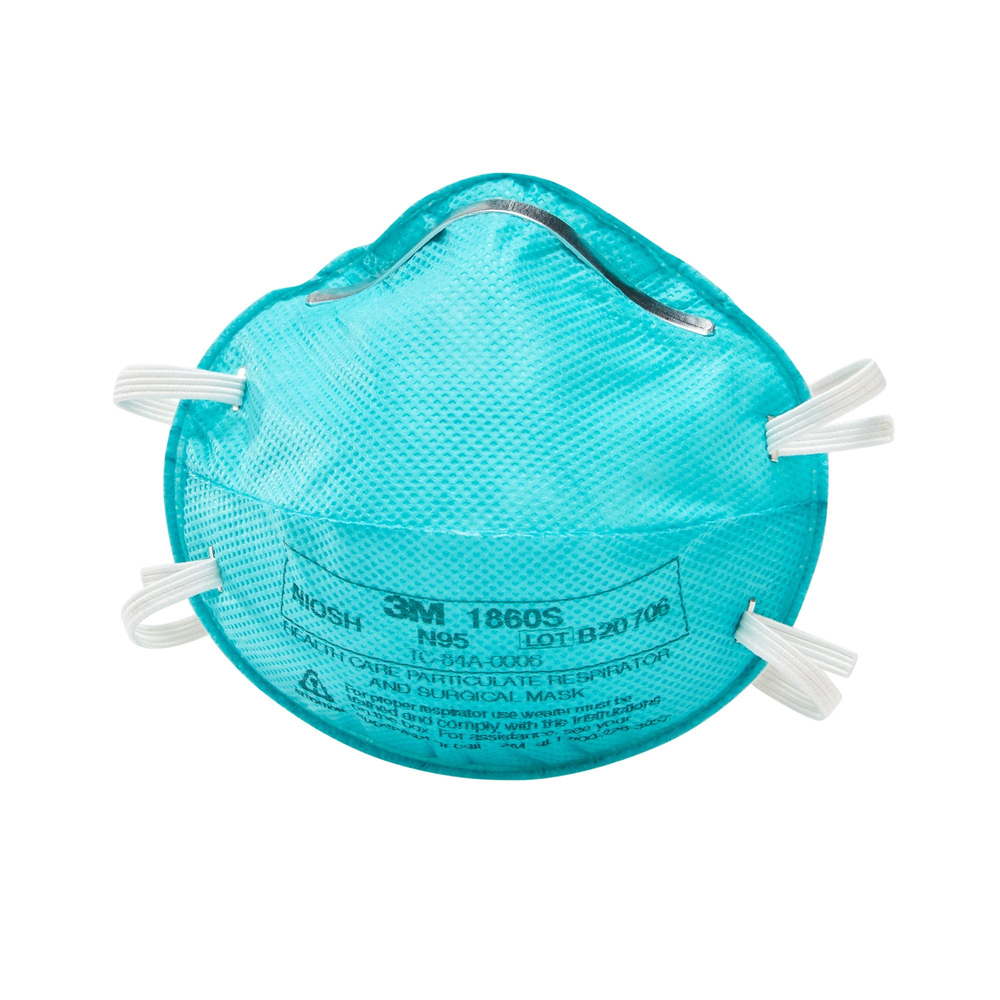 Particulate Respirator / Surgical Mask 3M Medical N95 Cup Elastic Strap Small Blue NonSterile ASTM F1862 Adult