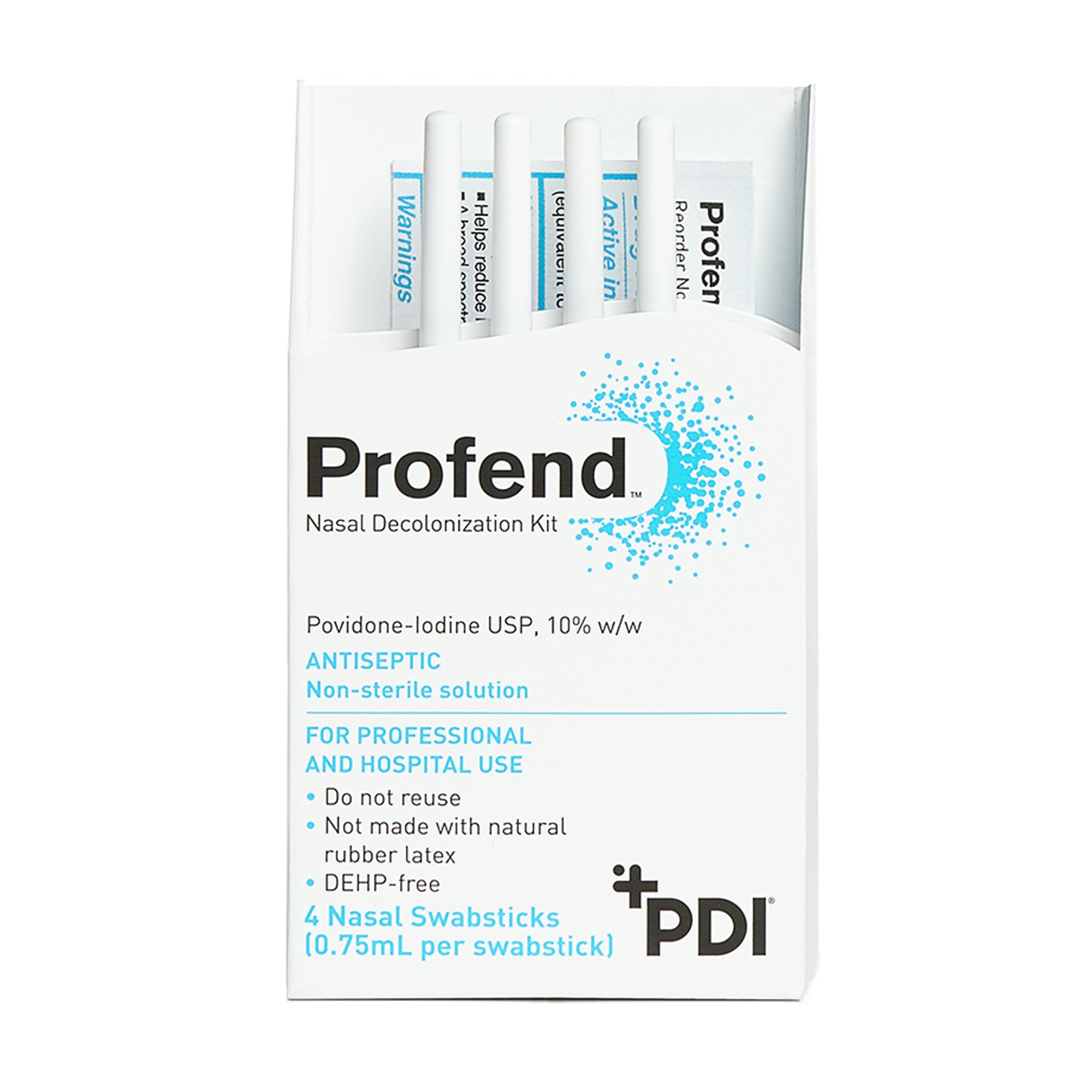 Impregnated Nasal Swabstick Kit Profend Povidone-Iodine NonSterile 4 per Pack