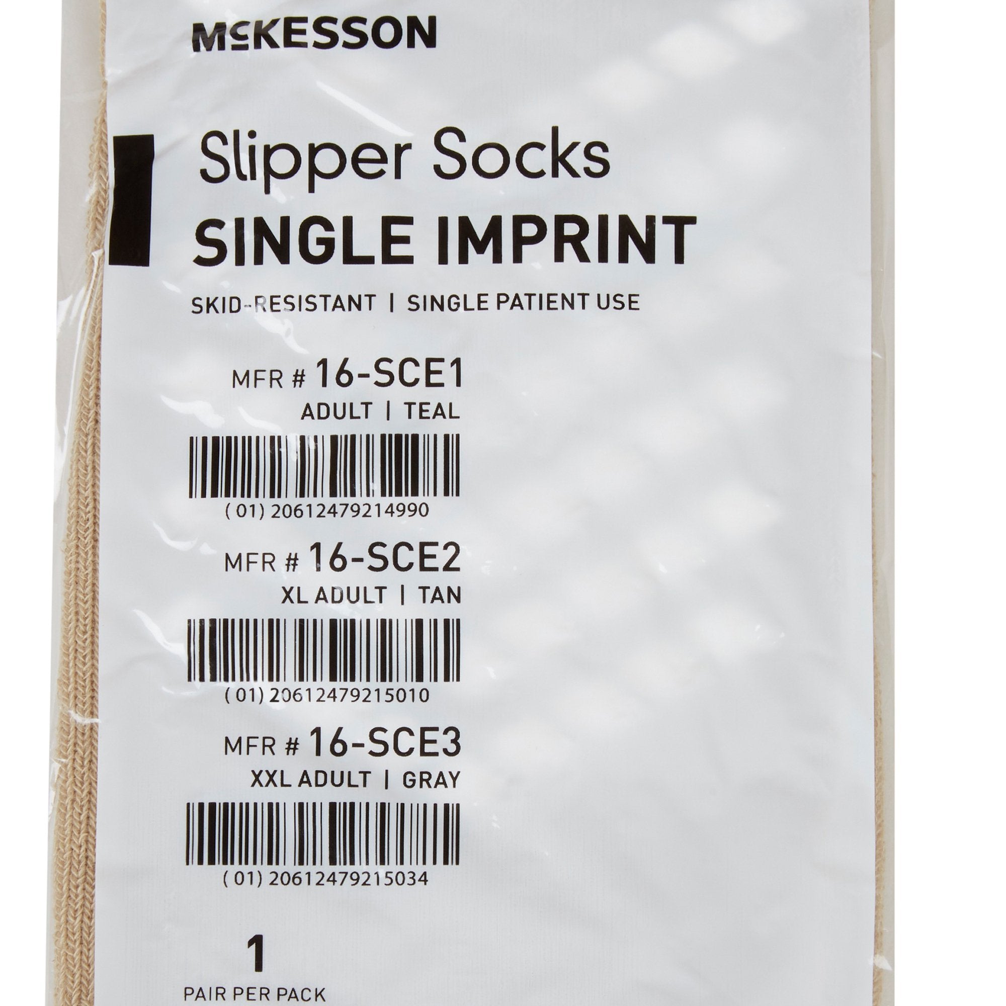 Slipper Socks McKesson X-Large Tan Above the Ankle