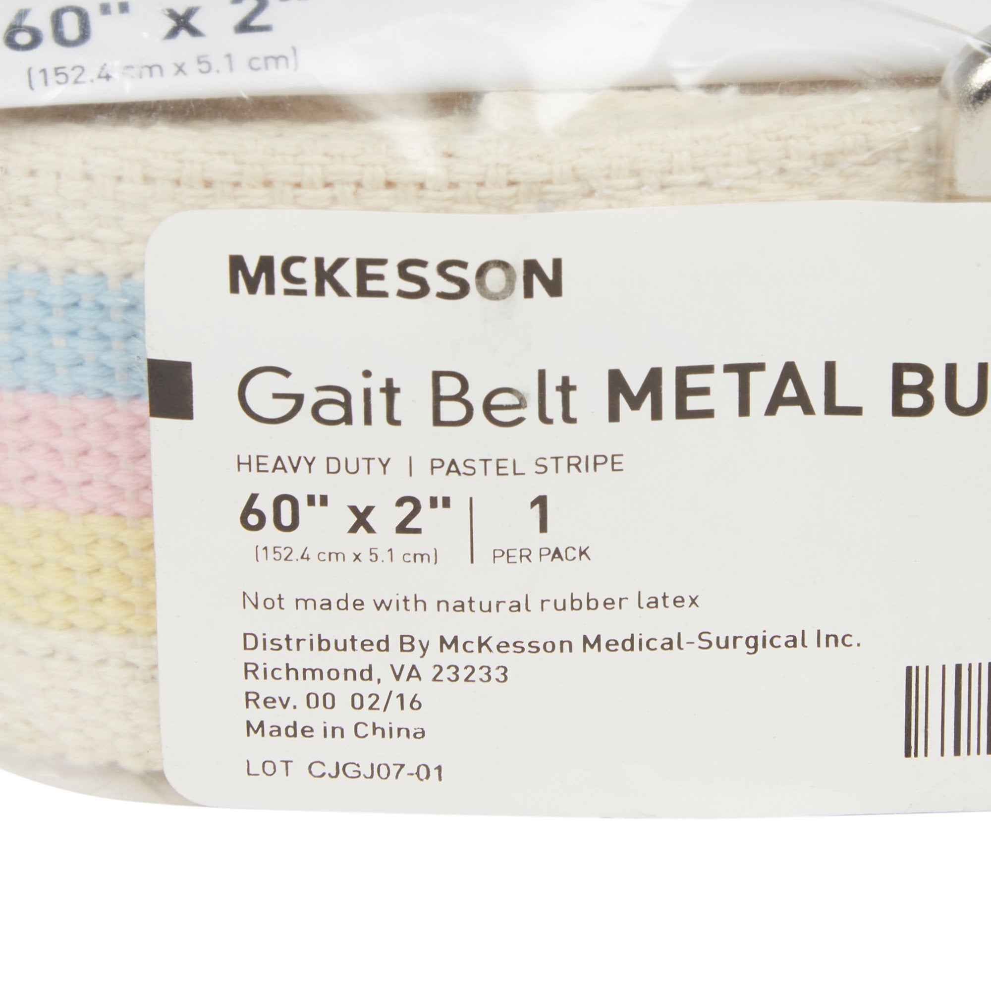 Gait Belt McKesson 60 Inch Length Pastel Stripe