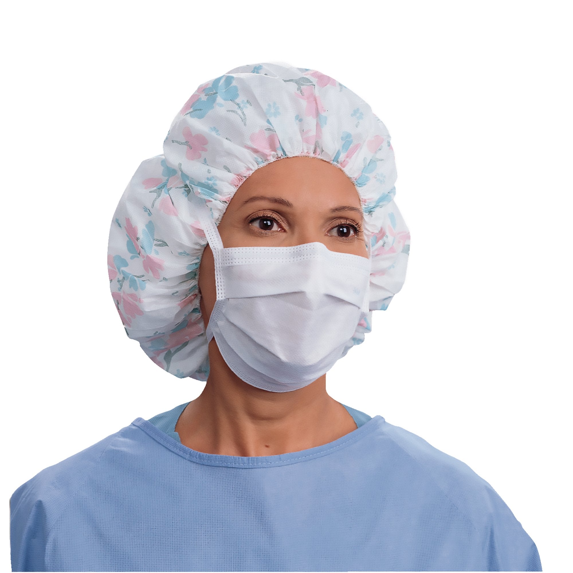 Surgical Mask Halyard Pleated Tie Closure One Size Fits Most White NonSterile Not Rated Adult