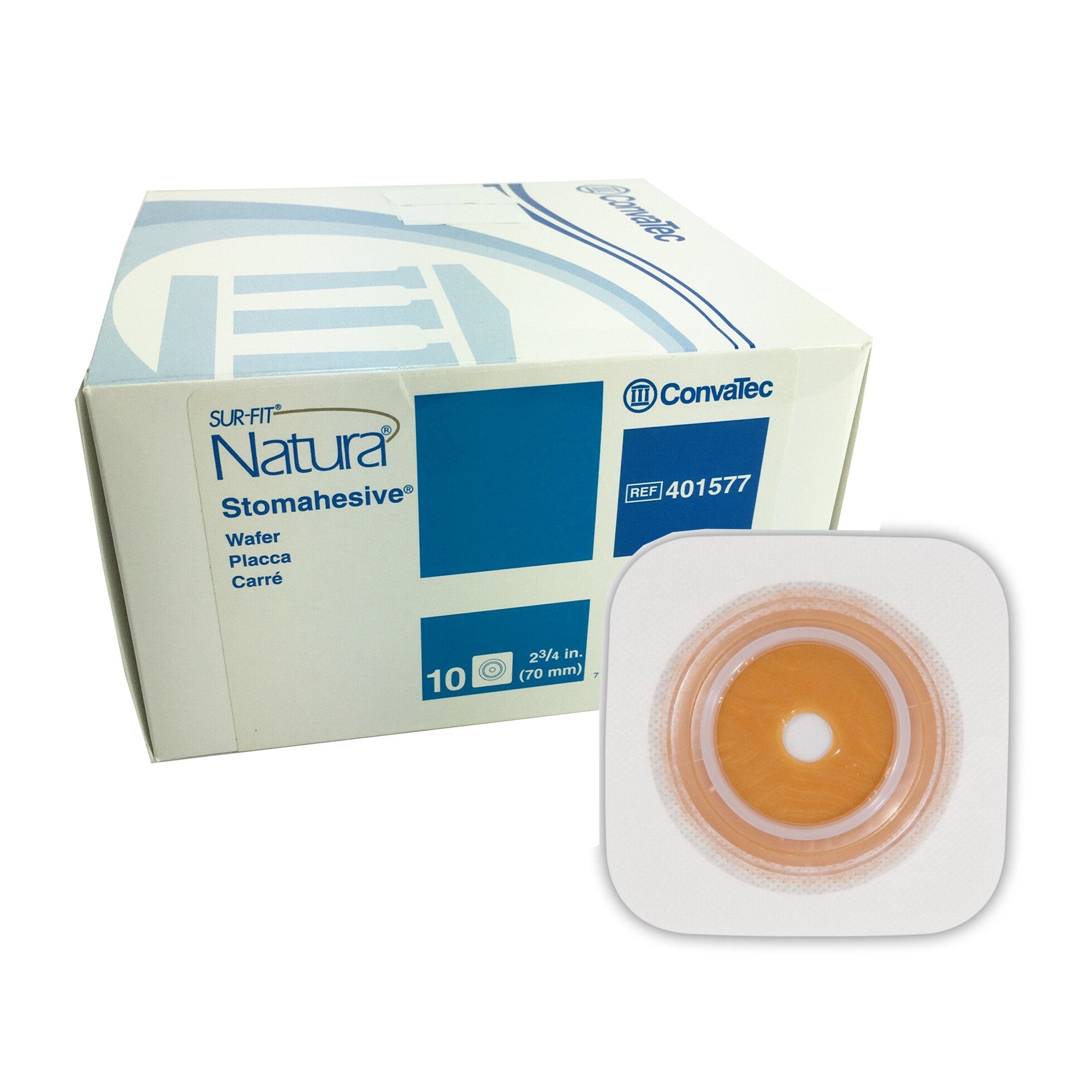 Ostomy Barrier Sur-Fit Natura Trim to Fit, Standard Wear Stomahesive Without Tape 70 mm Flange Sur-Fit Natura System Hydrocolloid 1-7/8 to 2-1/2 Inch Opening 5 X 5 Inch