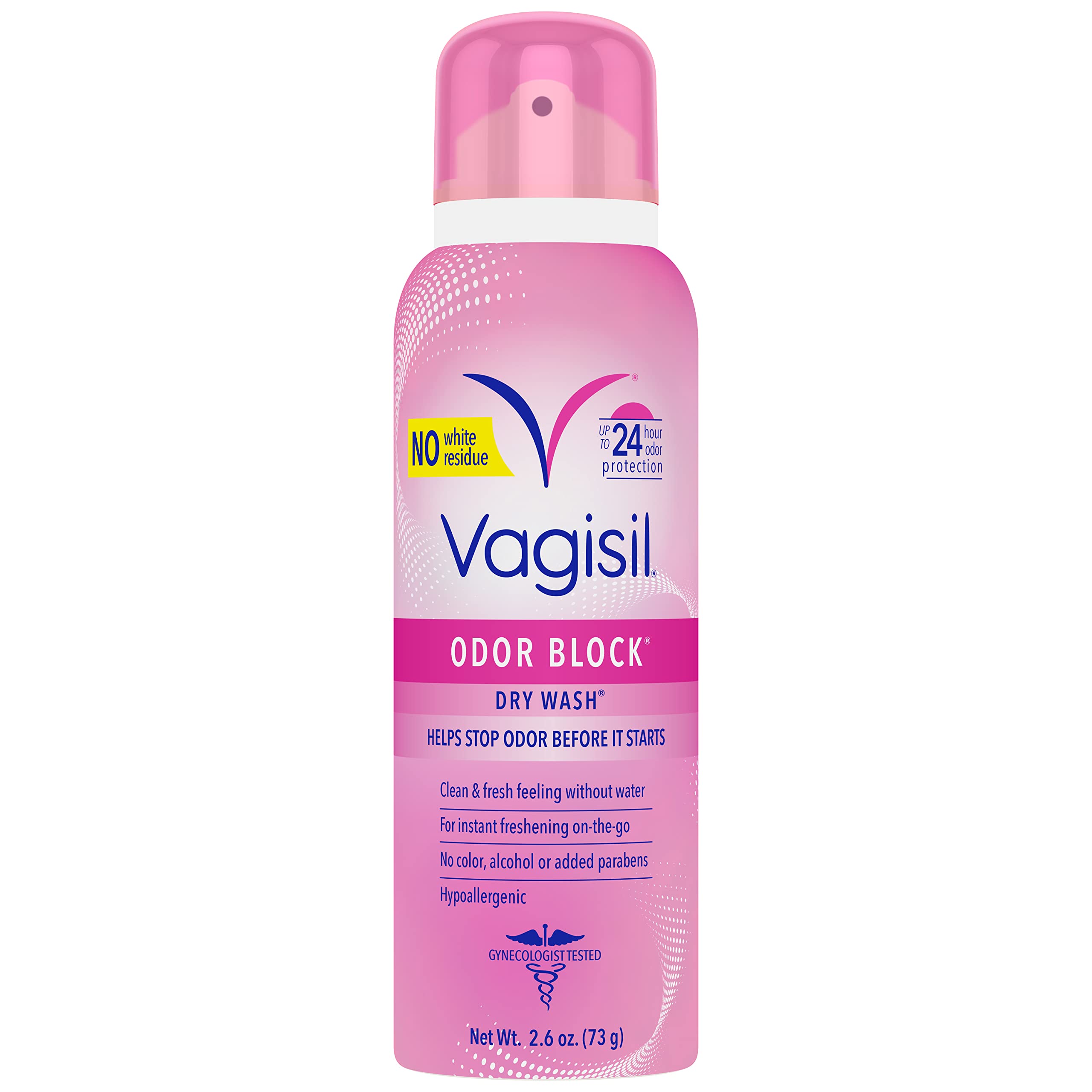 Vagisil Odor Block Dry Wash Spray for Feminine Hygiene, Gynecologist Tested, 2.6 Ounces (Packaging May Vary)