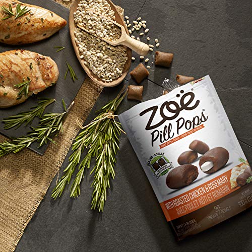 Zo Pill Pops for Dogs, Healthy Dog Treats, All Natural Dog Treats to Hide Medication, Roasted Chicken with Rosemary Recipe, 3.5 oz