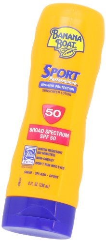 Banana Boat Sunscreen Sport Performance Broad Spectrum Sun Care Sunscreen Lotion - SPF 50, 8 Fl Oz (Pack of 2)