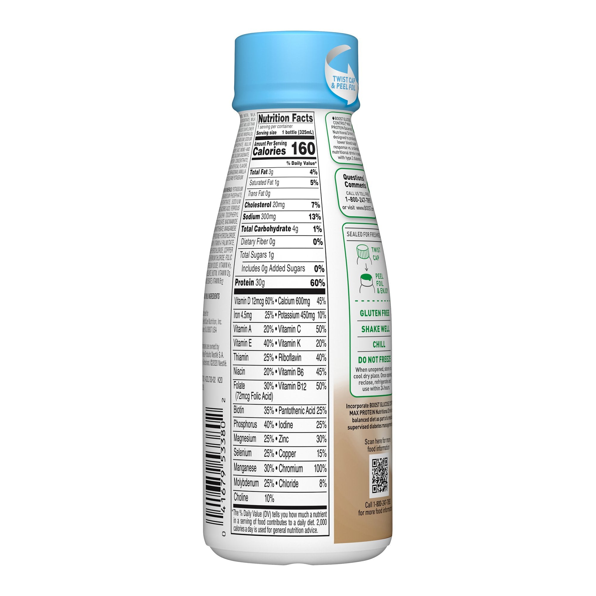 Oral Supplement Boost Glucose Control Max Vanilla Flavor Liquid 11 oz. Bottle