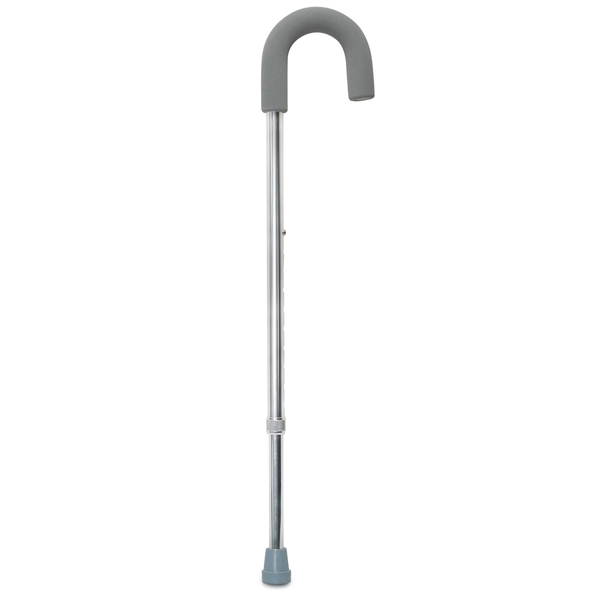 Round Handle Cane McKesson Aluminum 28-3/4 to 37-3/4 Inch Height Silver