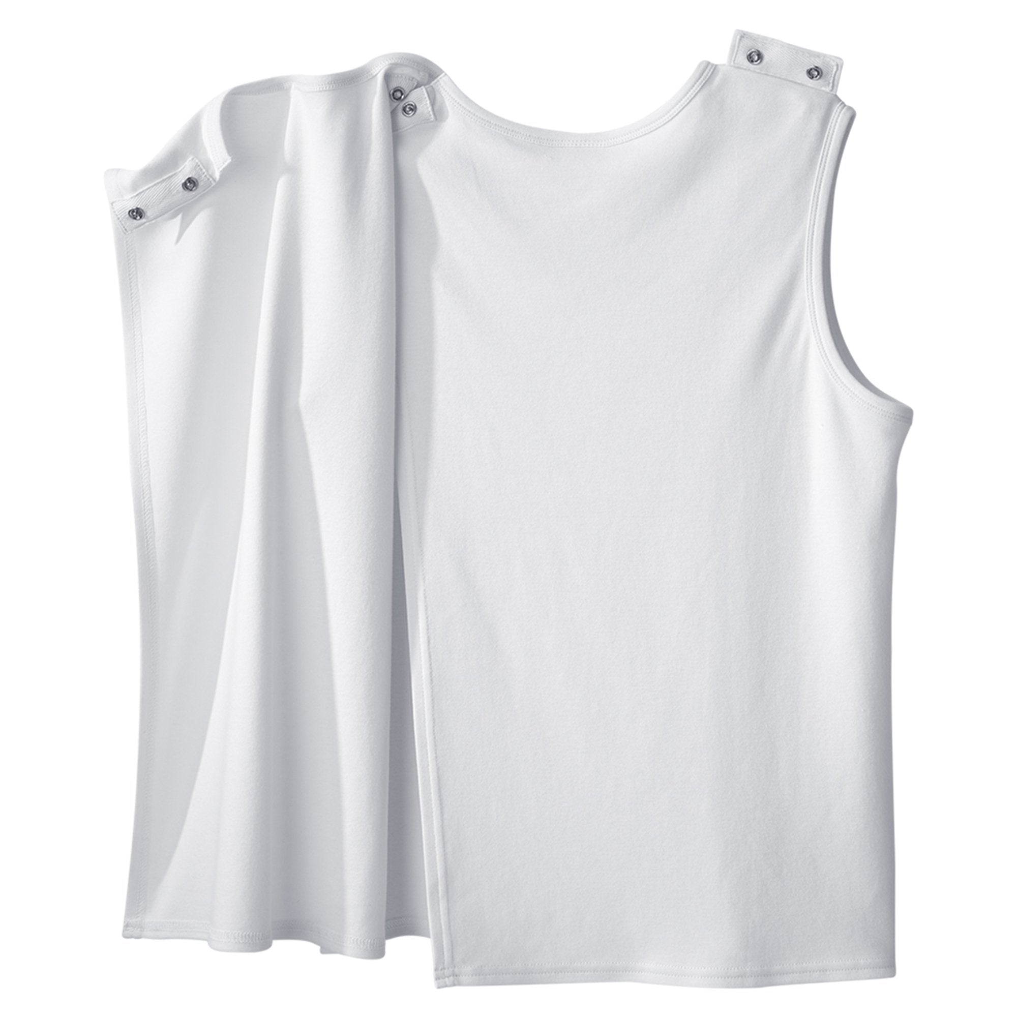 Adaptive Undershirt Silverts Small White Without Pockets Sleeveless Female