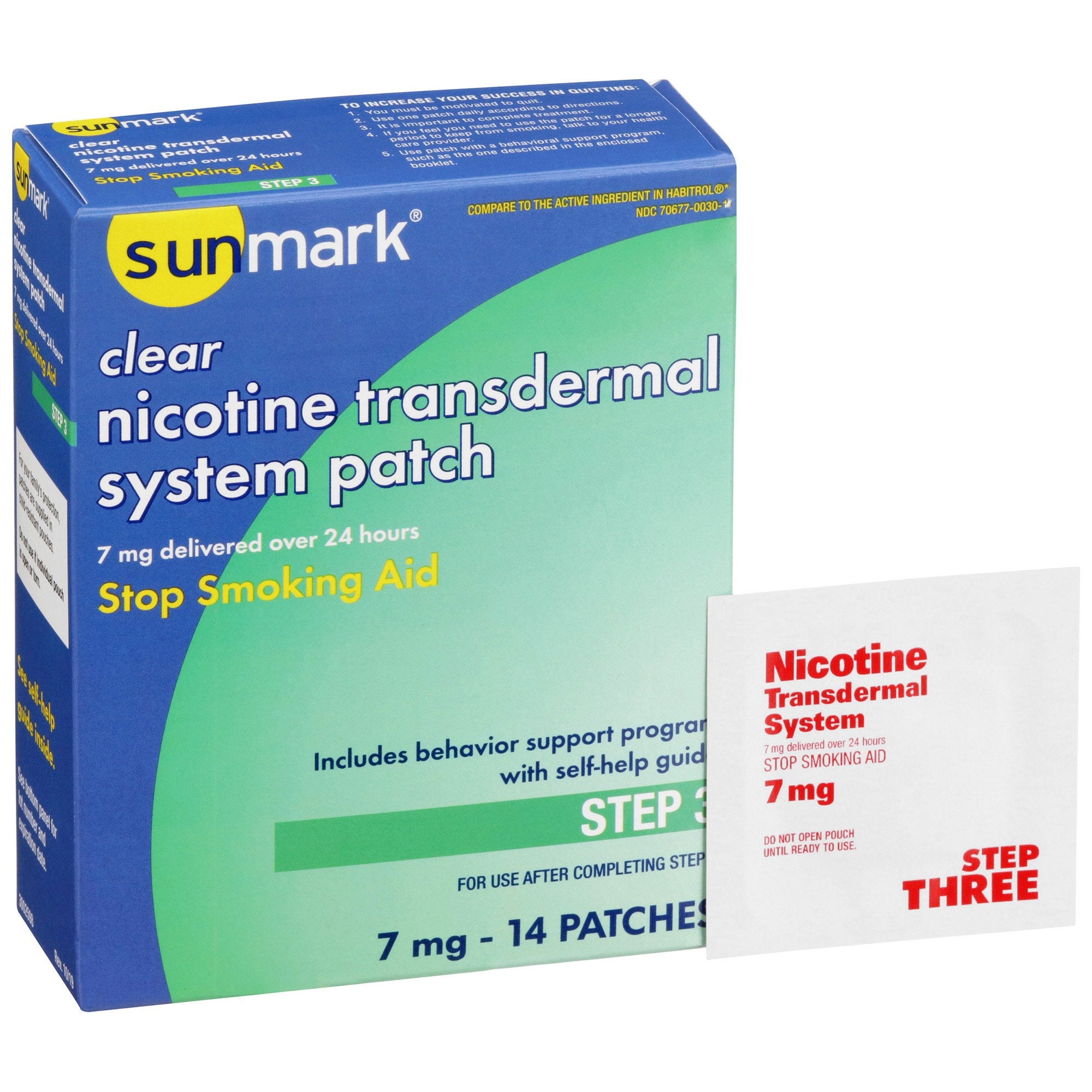 Stop Smoking Aid sunmark 7 mg Strength Transdermal Patch