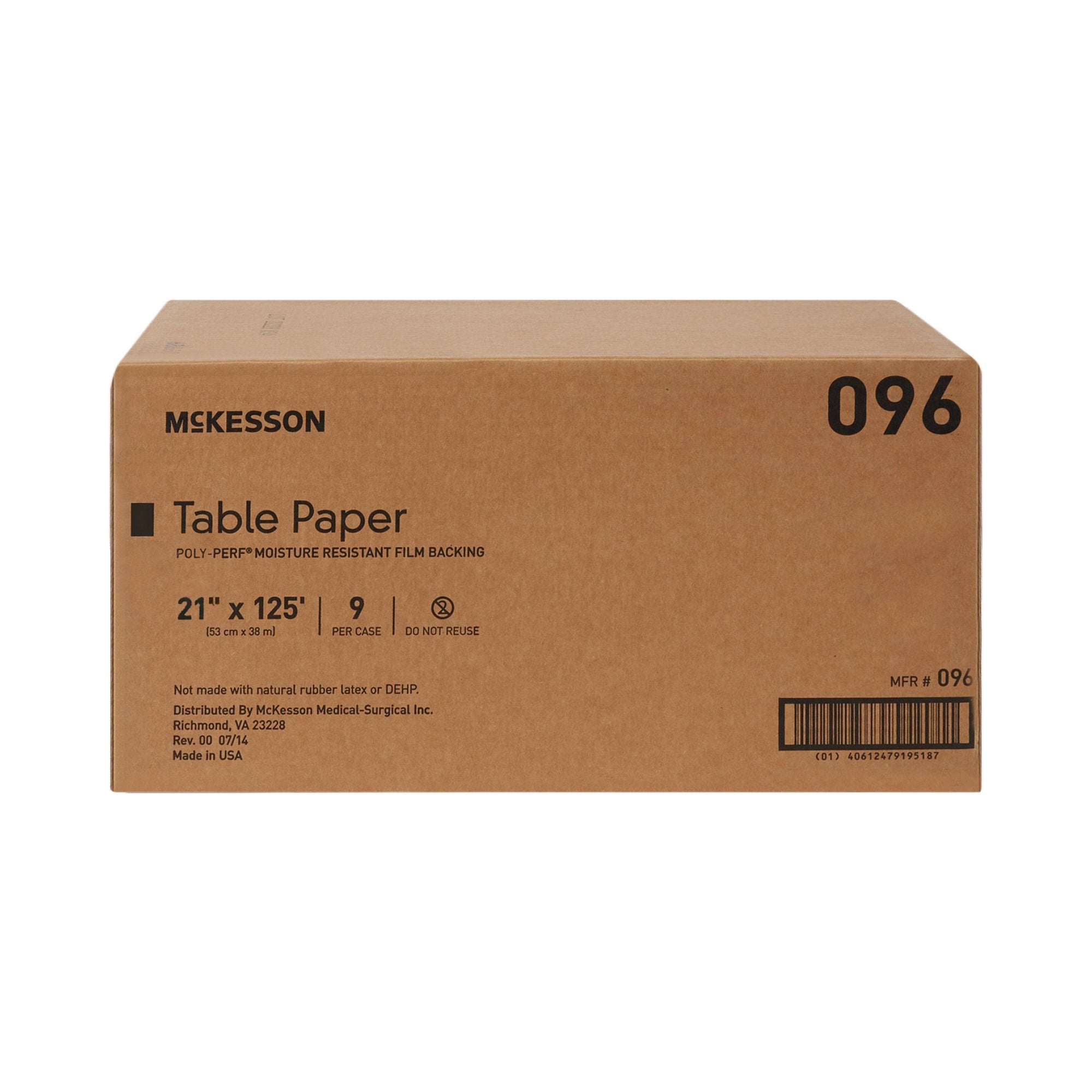 Table Paper McKesson 21 Inch Width White Textured