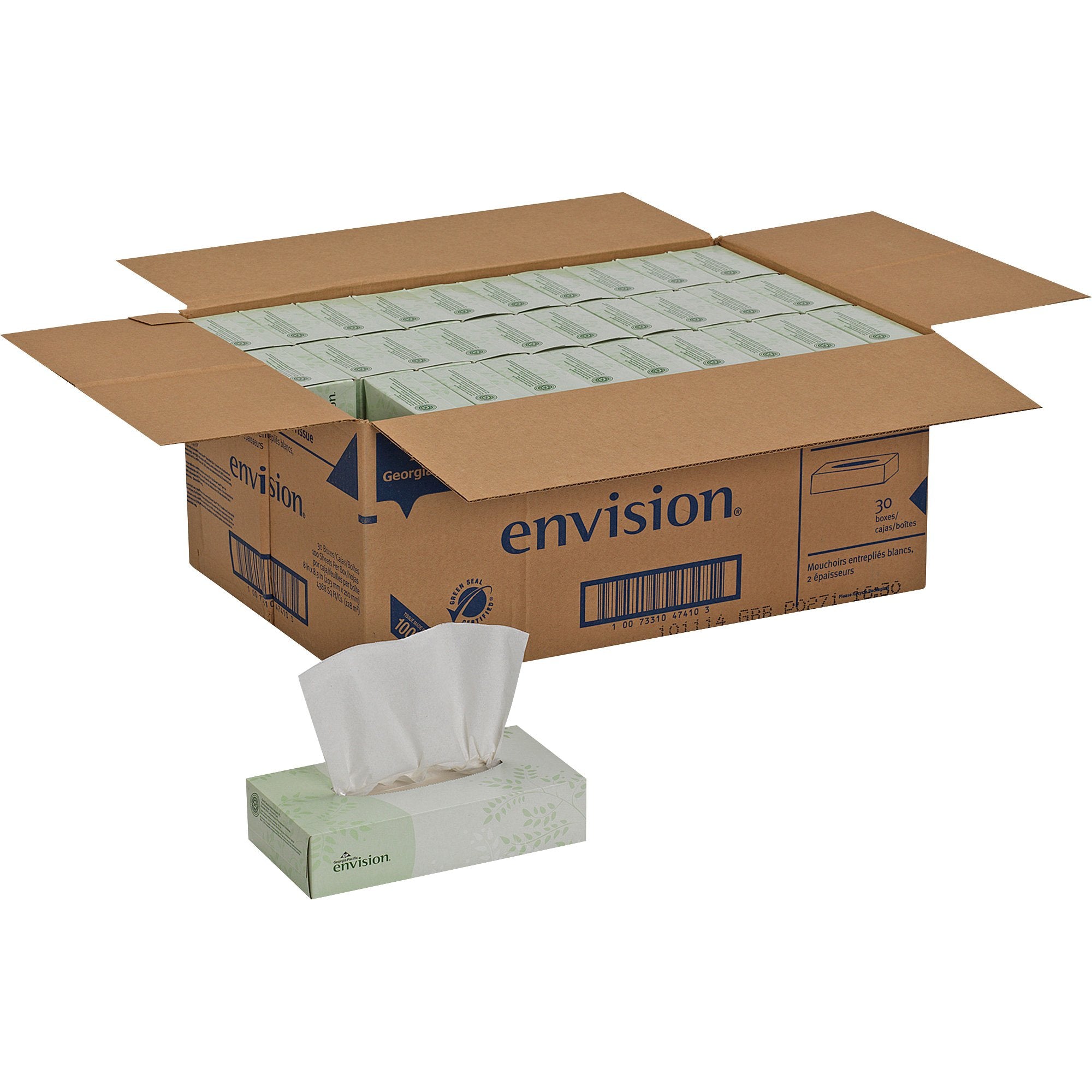 Envision Facial Tissue White 8 X 8-3/10 Inch 100 Count