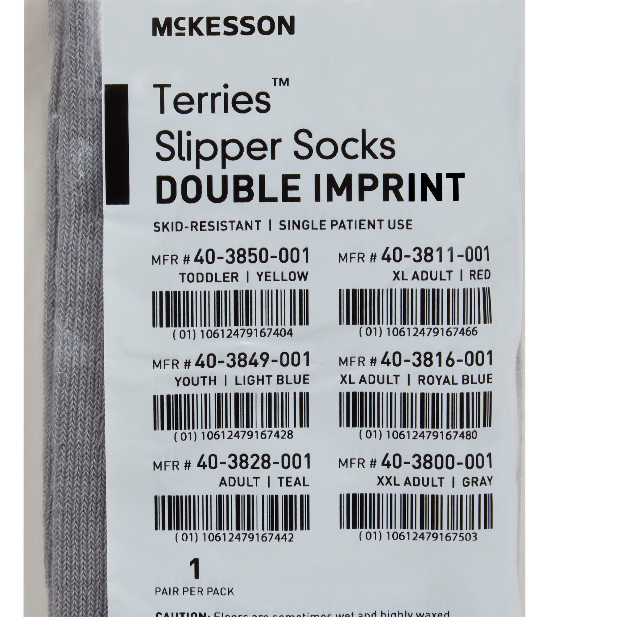 Slipper Socks McKesson Terries 2X-Large Gray Above the Ankle