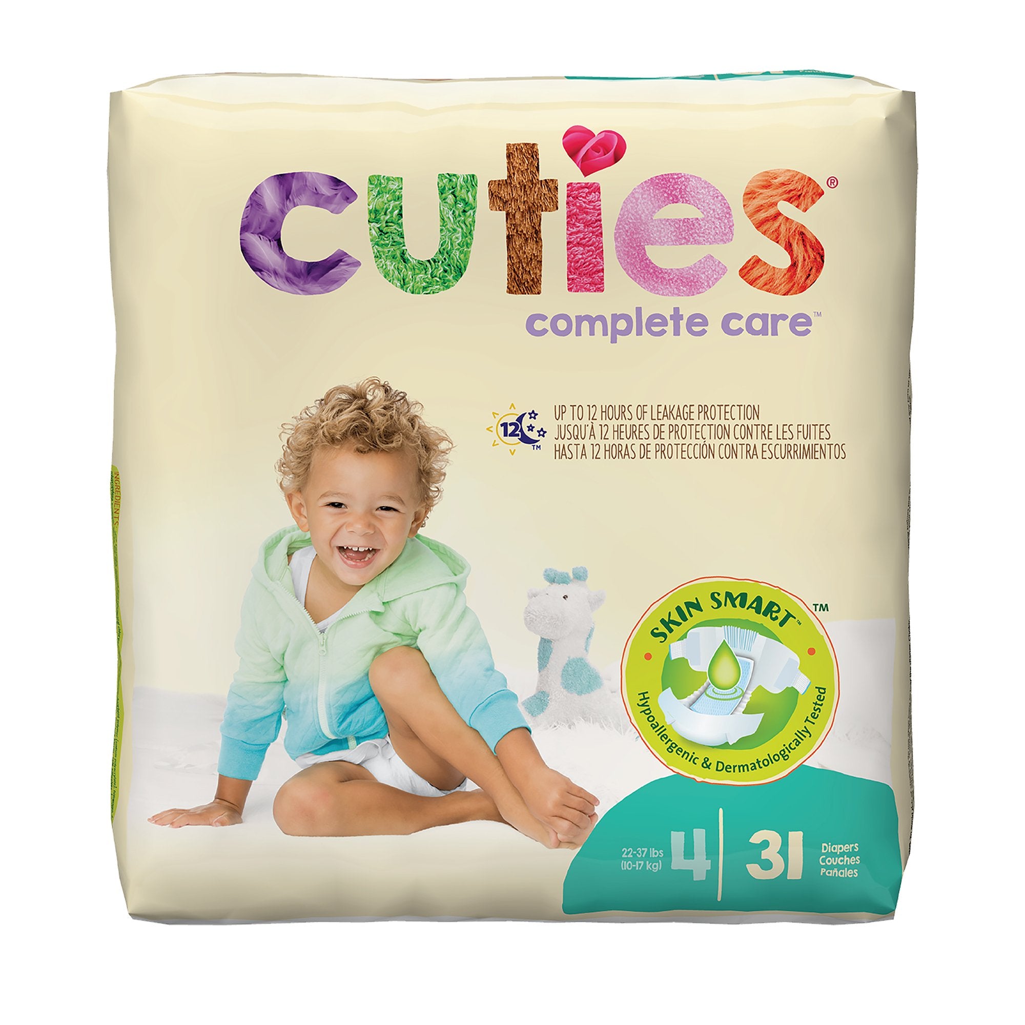 Unisex Baby Diaper Cuties Size 4 Disposable Heavy Absorbency