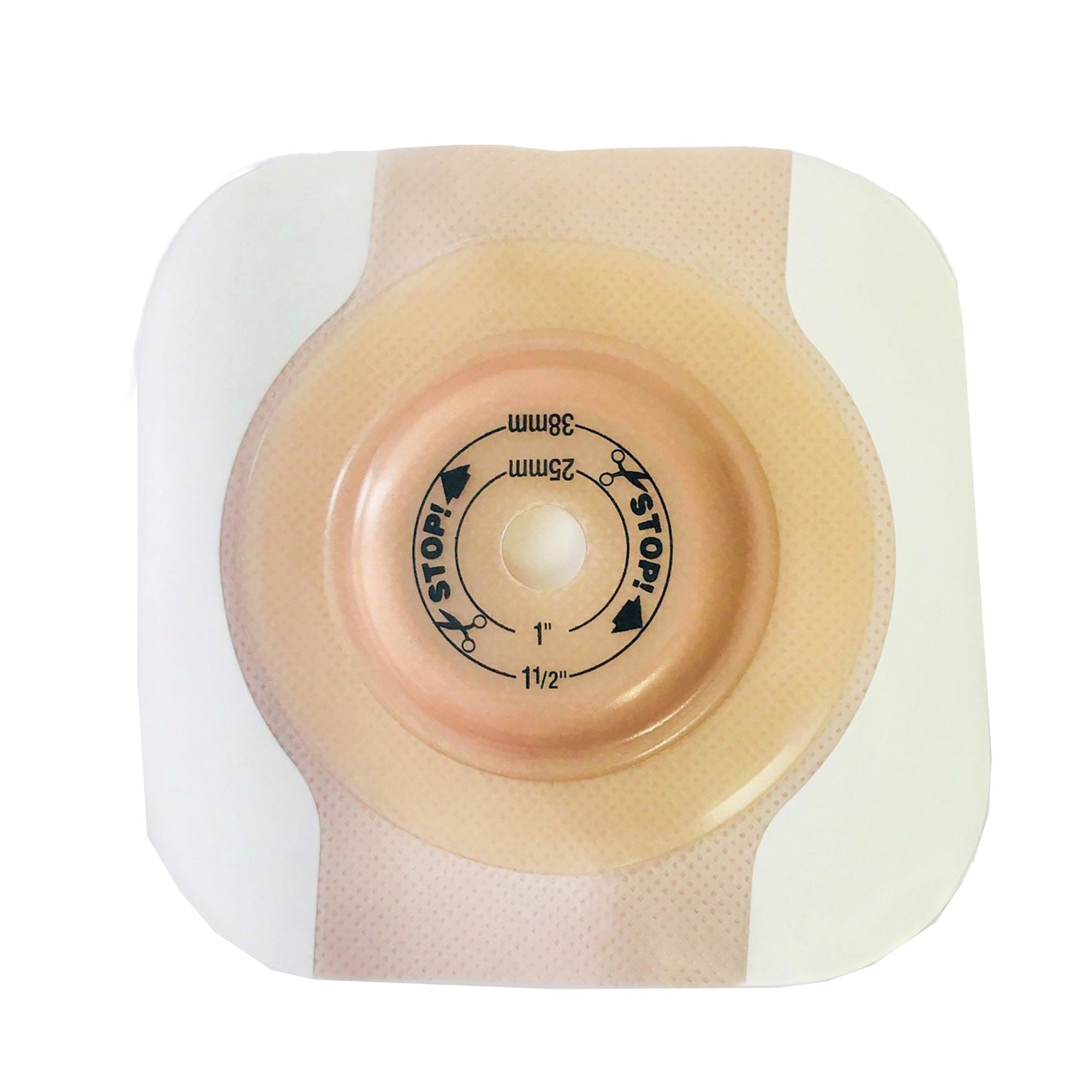 Ostomy Barrier New Image CeraPlus Trim to Fit, Extended Wear Adhesive Tape Borders 44 mm Flange Green Code System Up to 1 Inch Opening