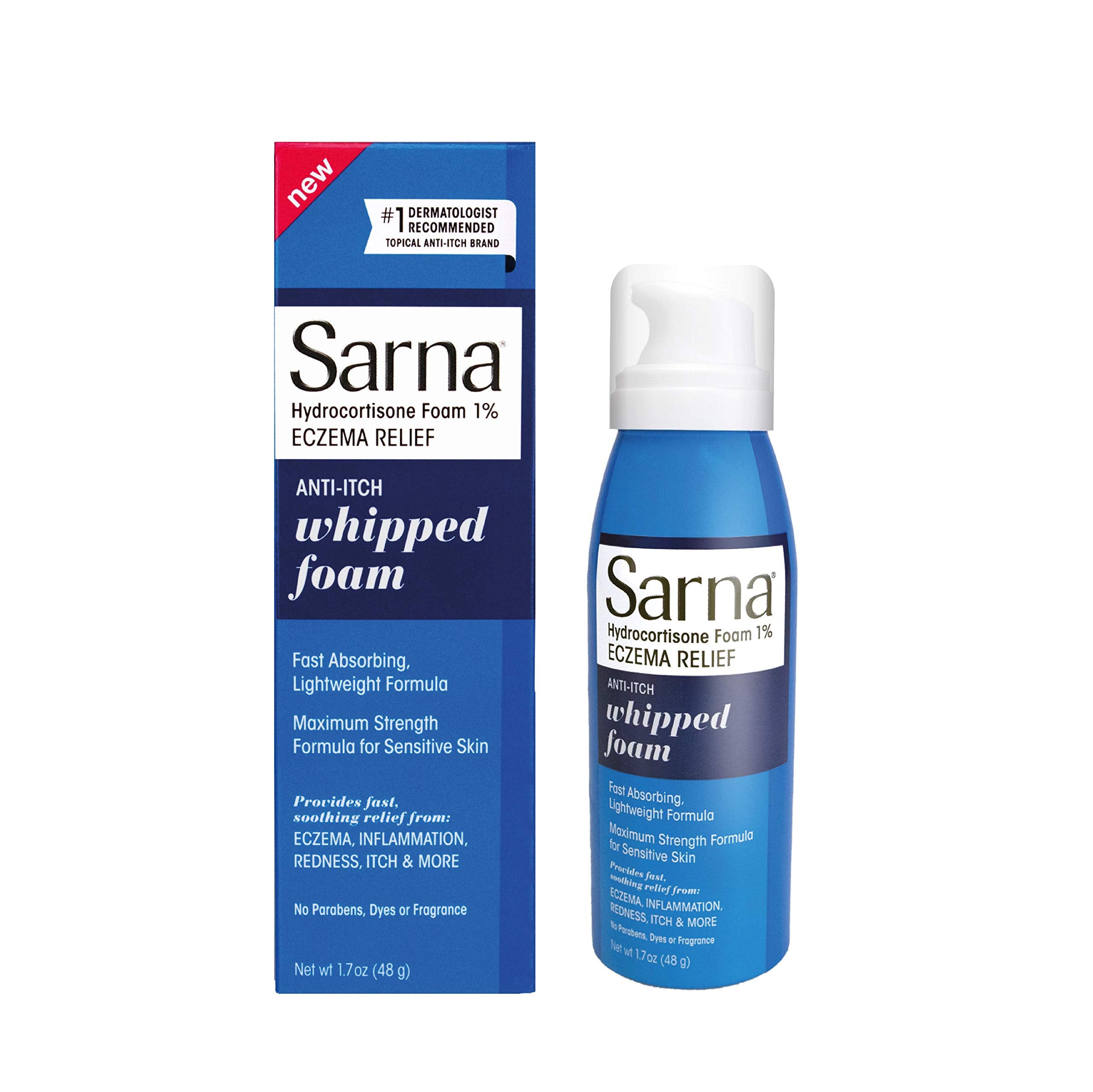 Sarna Eczema Relief Moisturizing Maximum Strength Hydrocortisone, Whipped Foam, 1.7 Fl Oz