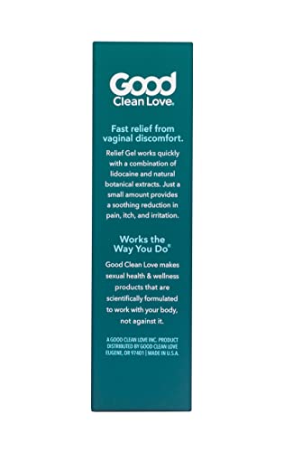 Good Clean Love Relief Gel Pain & Itch with Lidocaine 4%, Relieves Irritation and External Vaginal Discomfort, Fast-Acting Relief from Pain and Itch, Gynecologist Recommended
