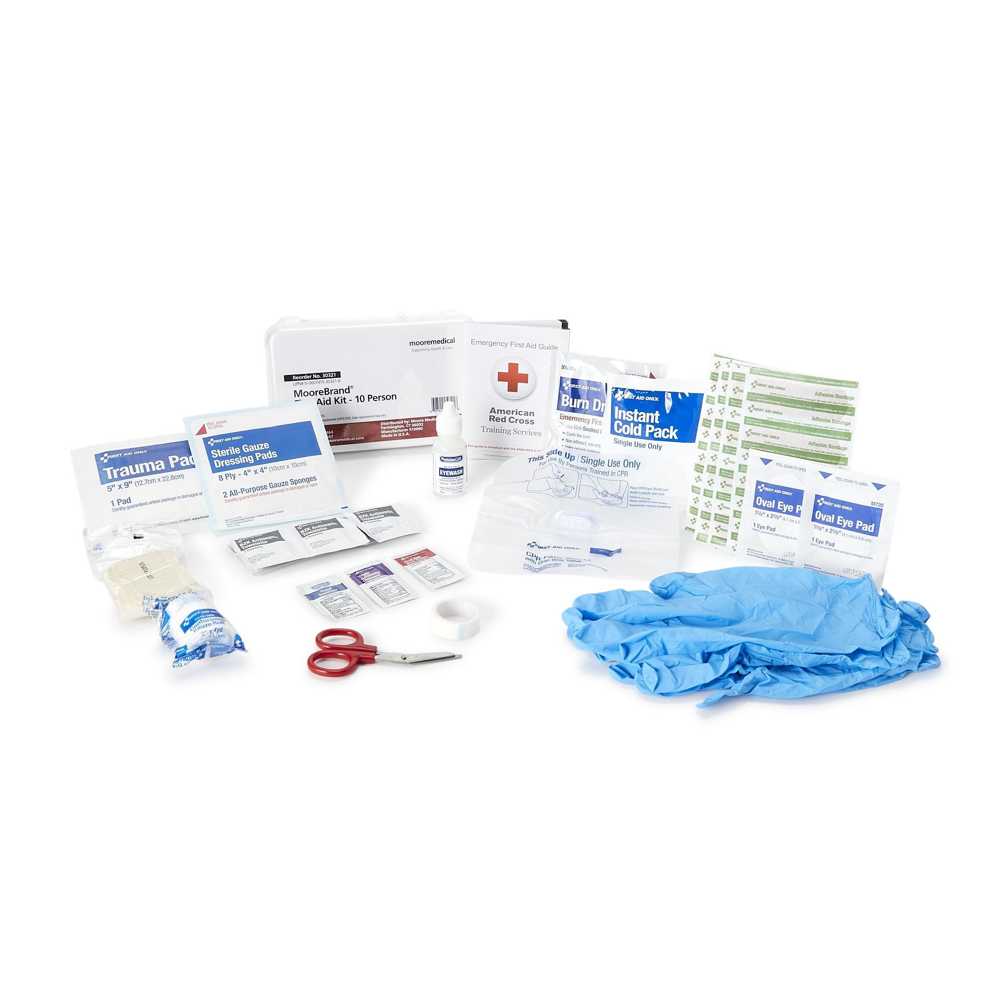 First Aid Kit McKesson 10 Person Plastic Case