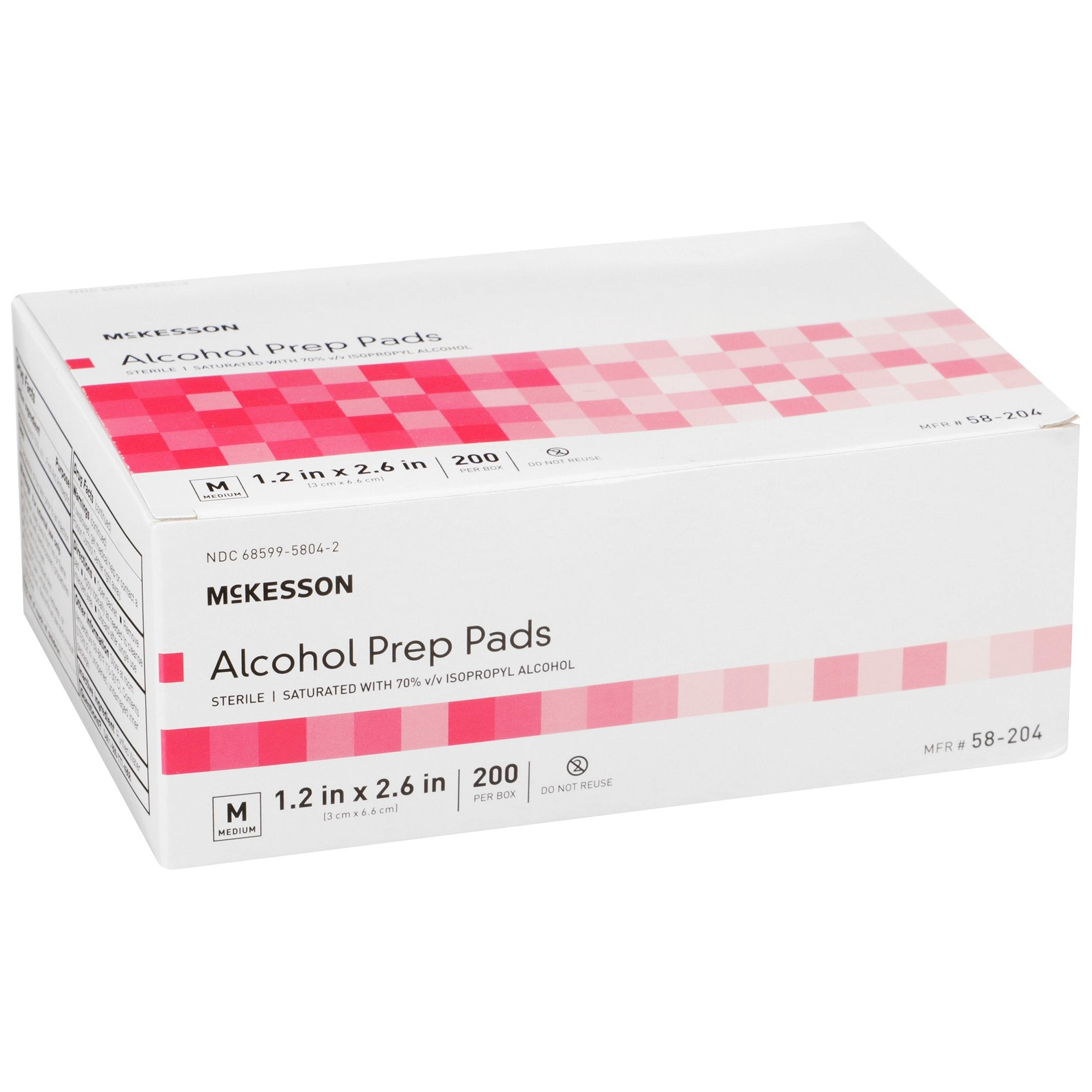 Alcohol Prep Pad McKesson 70% Strength Isopropyl Alcohol Individual Packet Medium Sterile