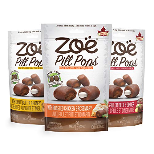 Zo Pill Pops for Dogs, Healthy Dog Treats, All Natural Dog Treats to Hide Medication, Roasted Chicken with Rosemary Recipe, 3.5 oz