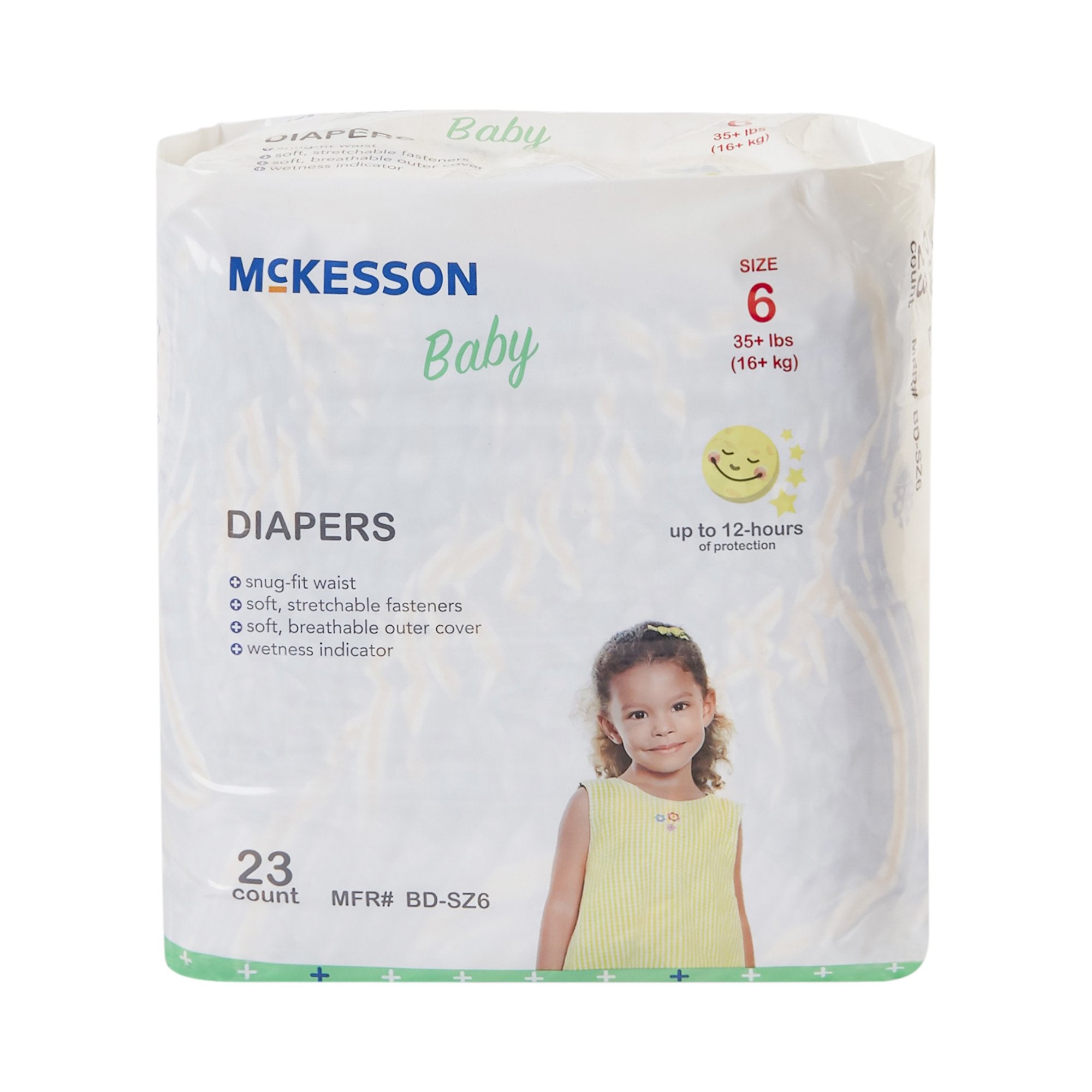 Unisex Baby Diaper McKesson Size 6 Disposable Moderate Absorbency