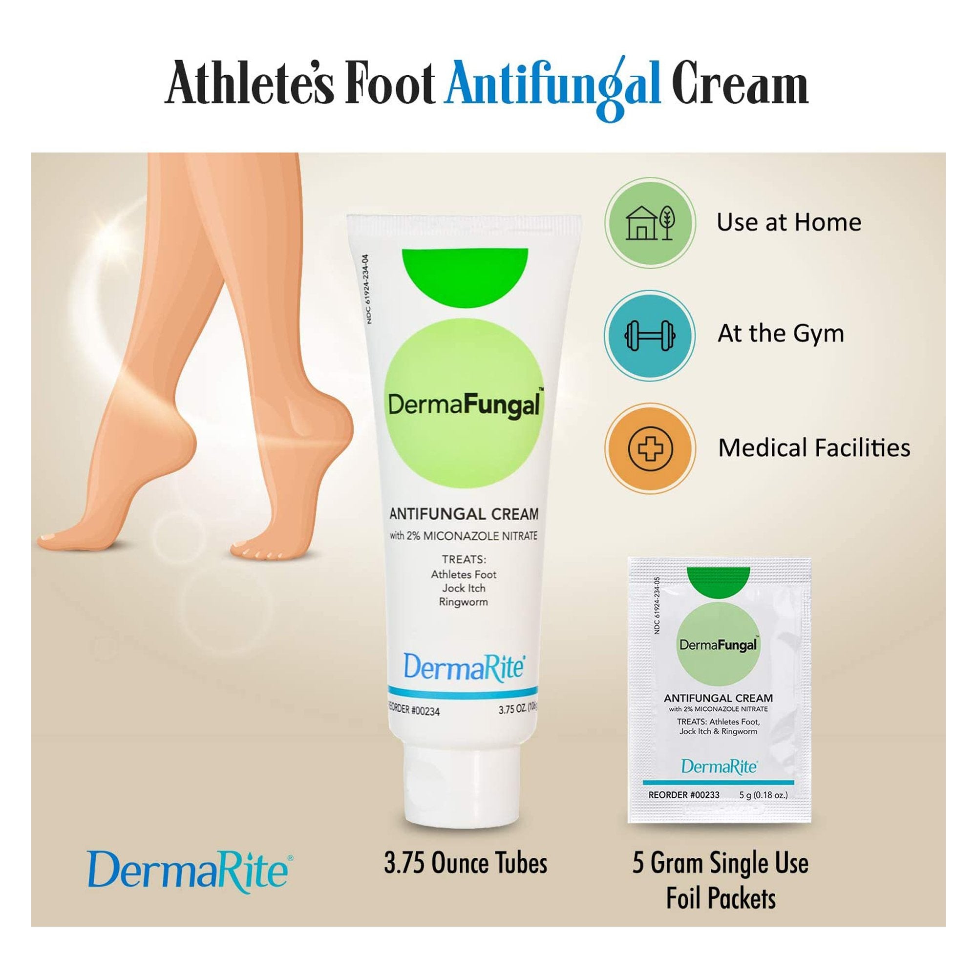 Antifungal DermaFungal 2% Strength Cream 5 Gram Individual Packet