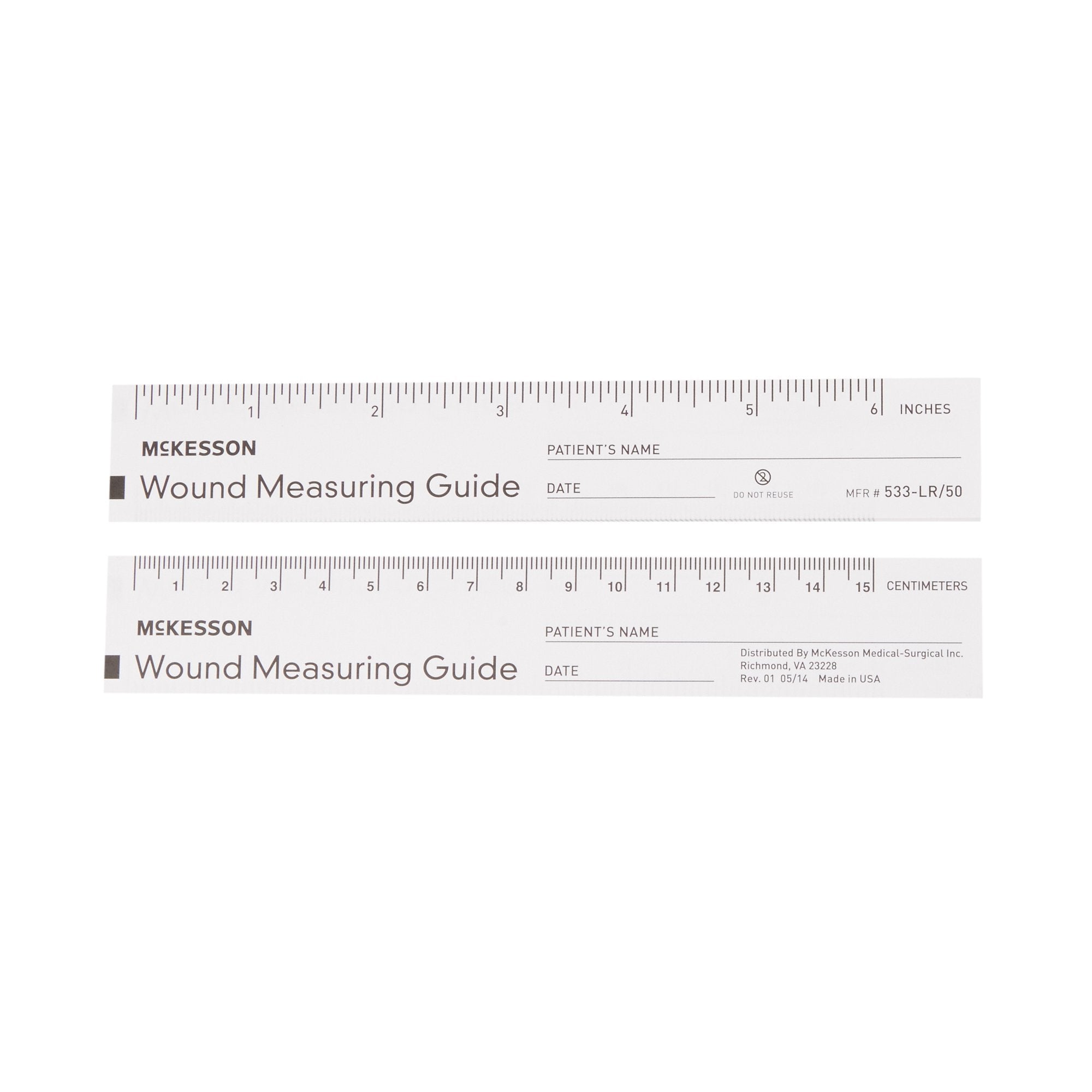 Wound Measuring Guide McKesson Metric / English Paper 6 Inch