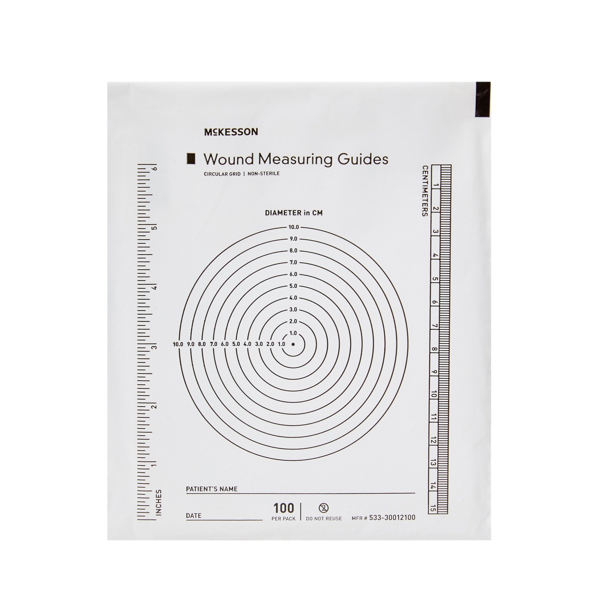 Wound Measuring Guide McKesson Metric / English Clear Plastic 5 X 7 Inch