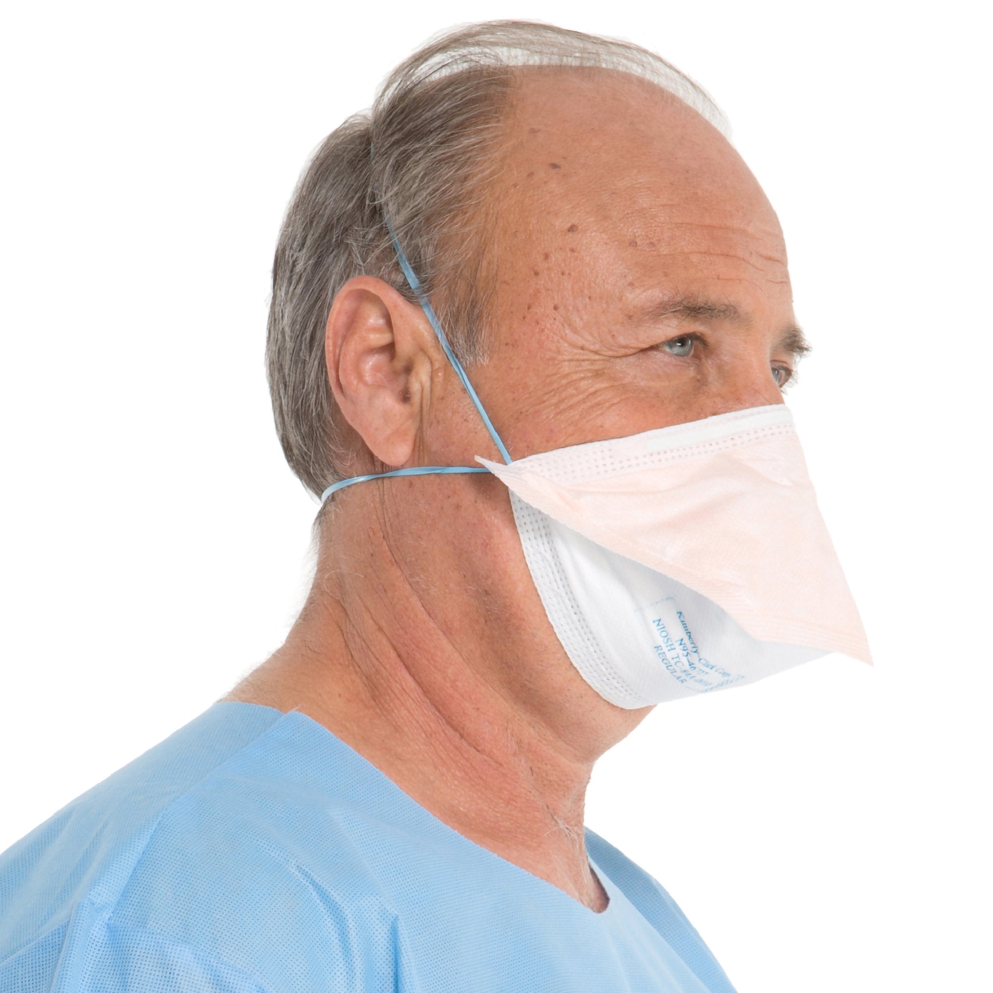 Particulate Respirator / Surgical Mask FluidShield Medical N95 Flat Fold Elastic Strap One Size Fits Most Orange NonSterile ASTM Level 3 Adult