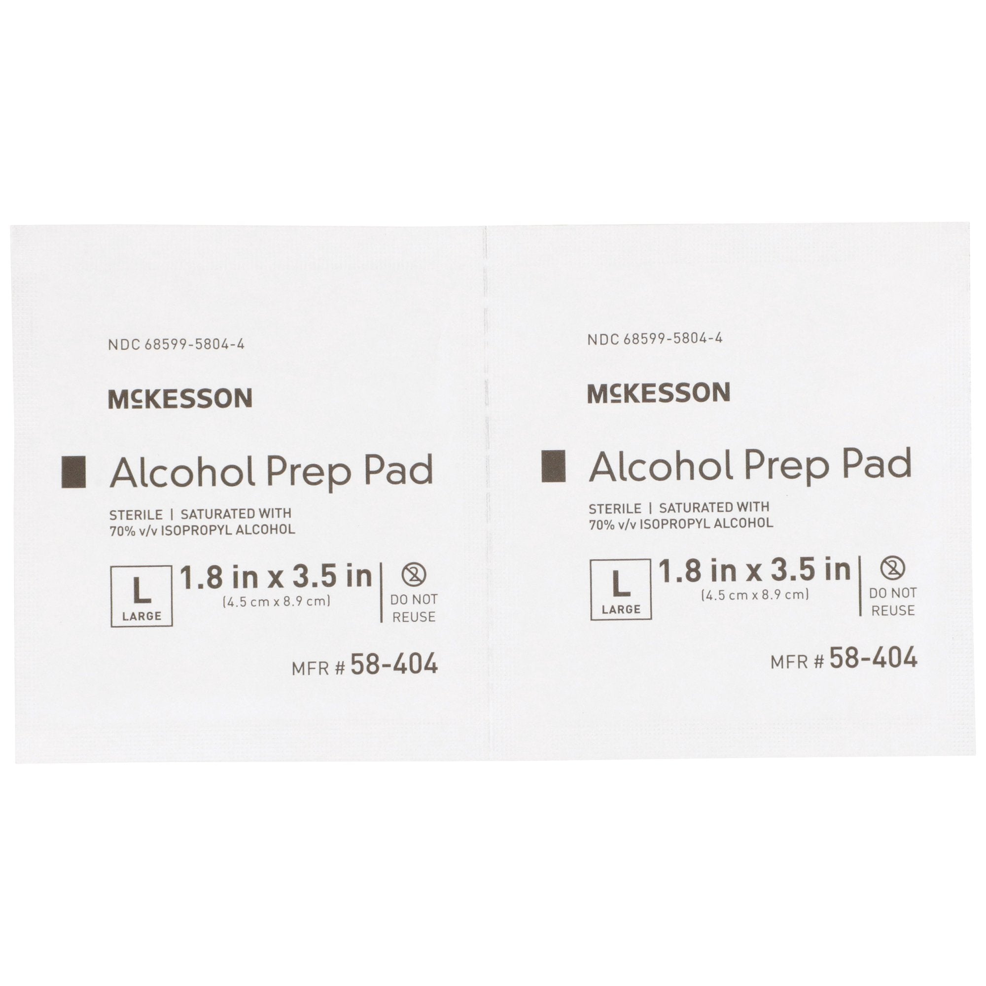 Alcohol Prep Pad McKesson 70% Strength Isopropyl Alcohol Individual Packet Large Sterile