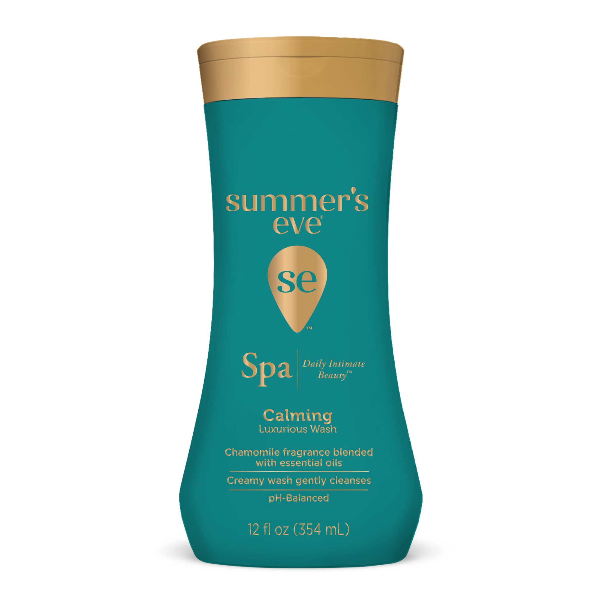 Summer's Eve Spa Daily Intimate Wash, Luxurious Cleansing Feminine Wash, Calming Chamomile pH-Balanced Wash, 12oz Bottle