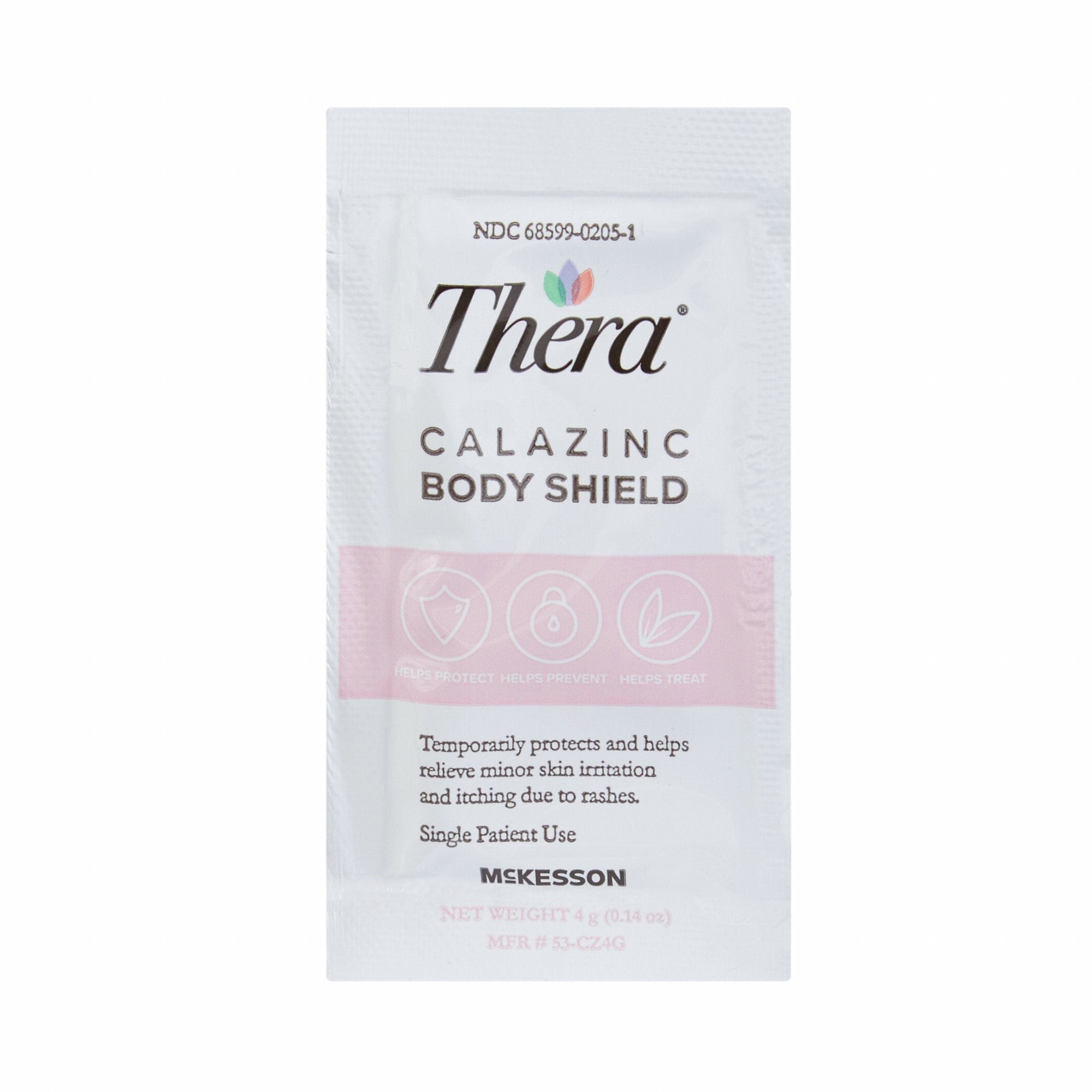 Skin Protectant Thera Calazinc Body Shield 4 Gram Individual Packet Scented Cream