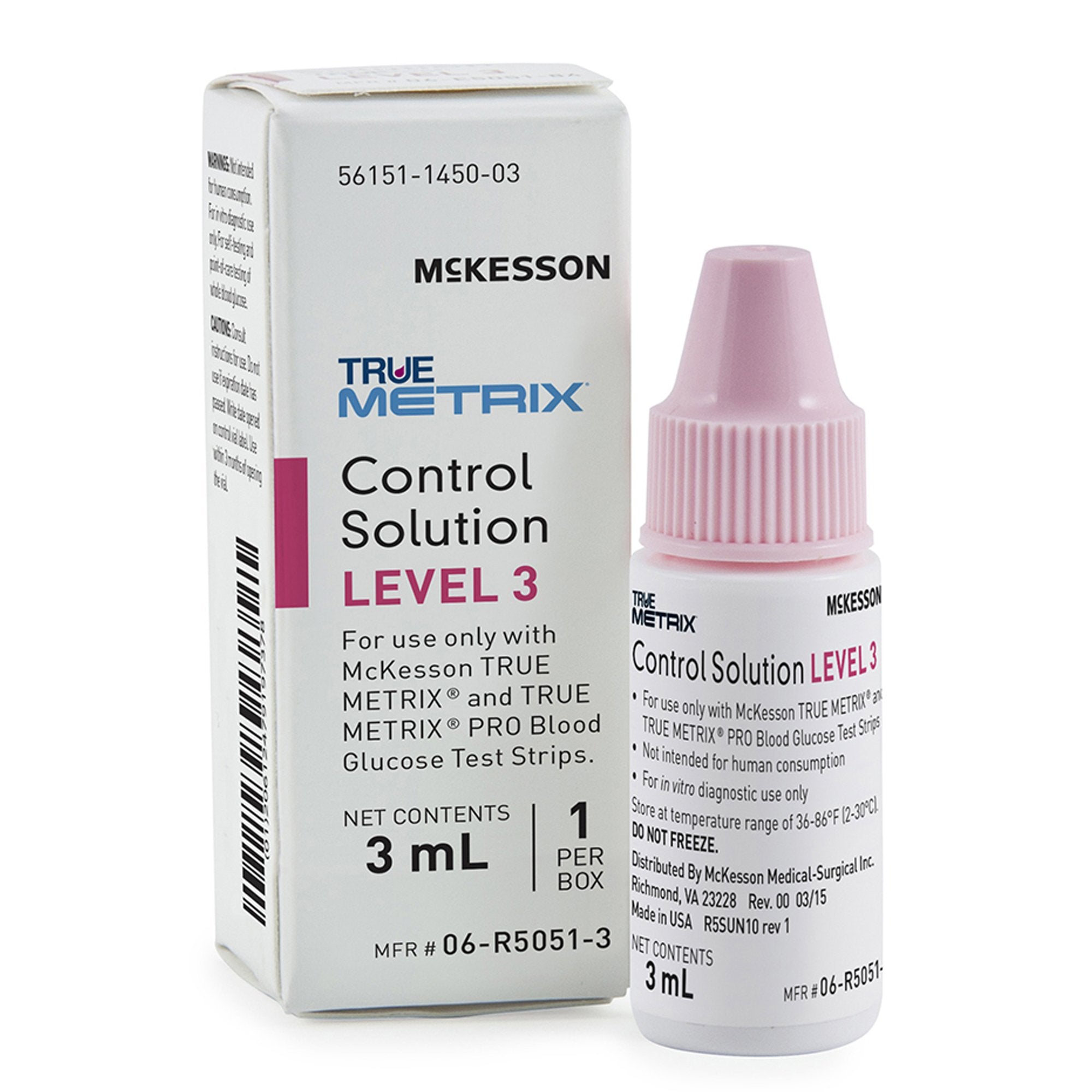 Blood Glucose Control Solution McKesson TRUE METRIX 3 mL Level 3