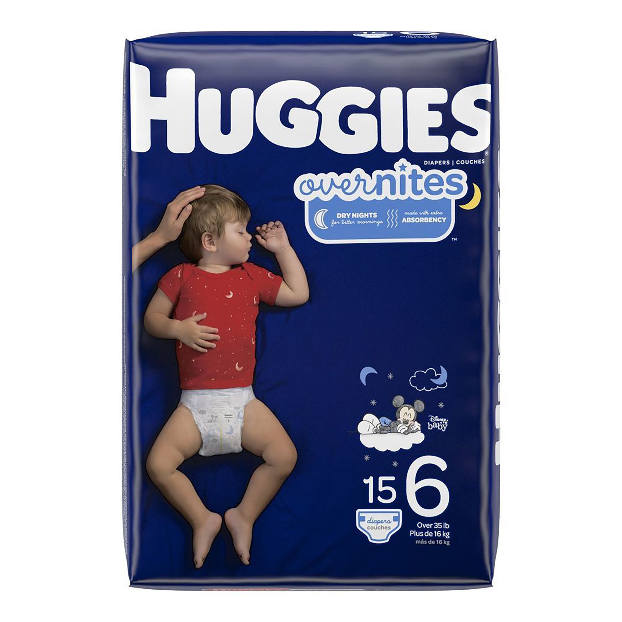 Unisex Baby Diaper Huggies Overnites Size 6 Disposable Heavy Absorbency