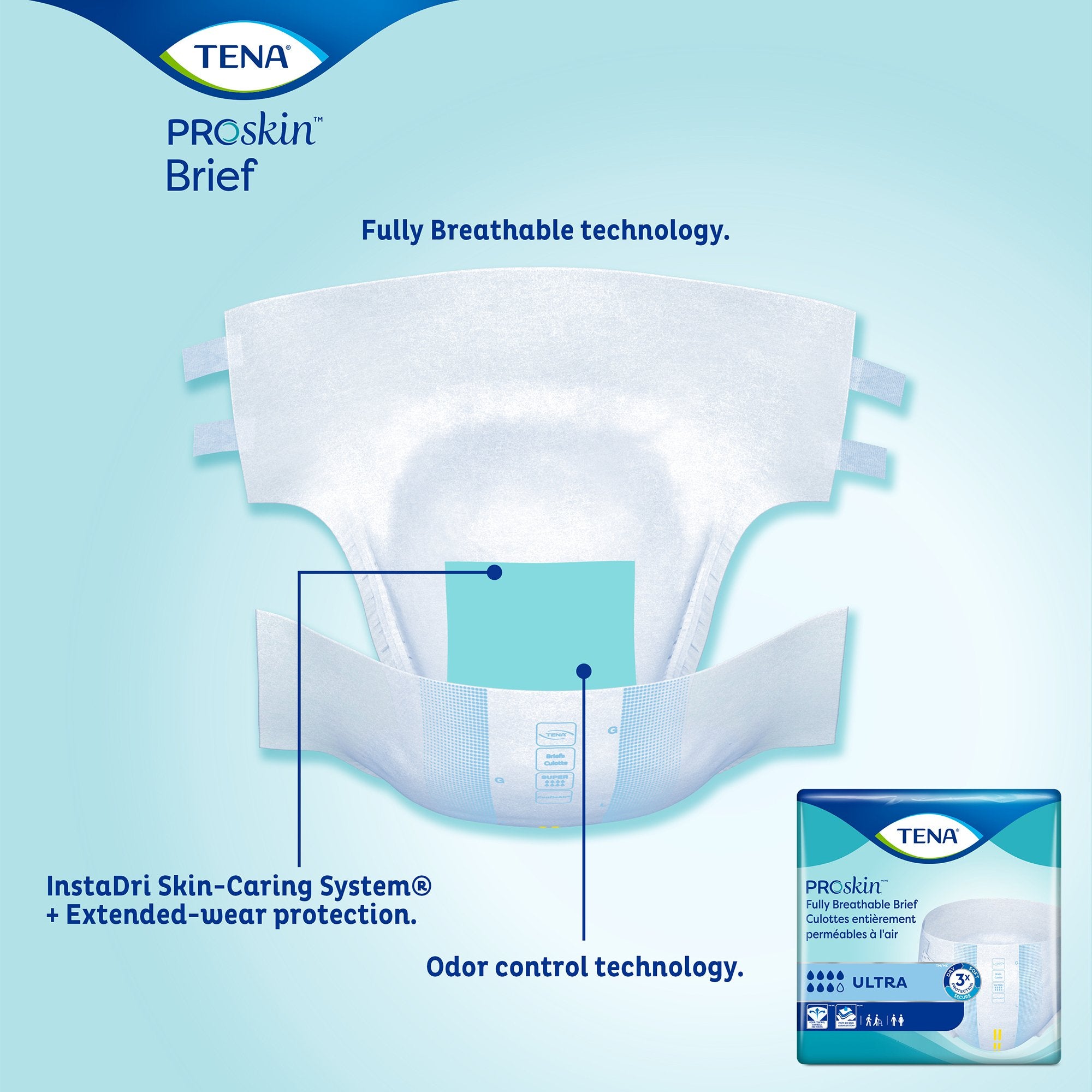 Unisex Adult Incontinence Brief TENA ProSkin Ultra X-Large Disposable Heavy Absorbency