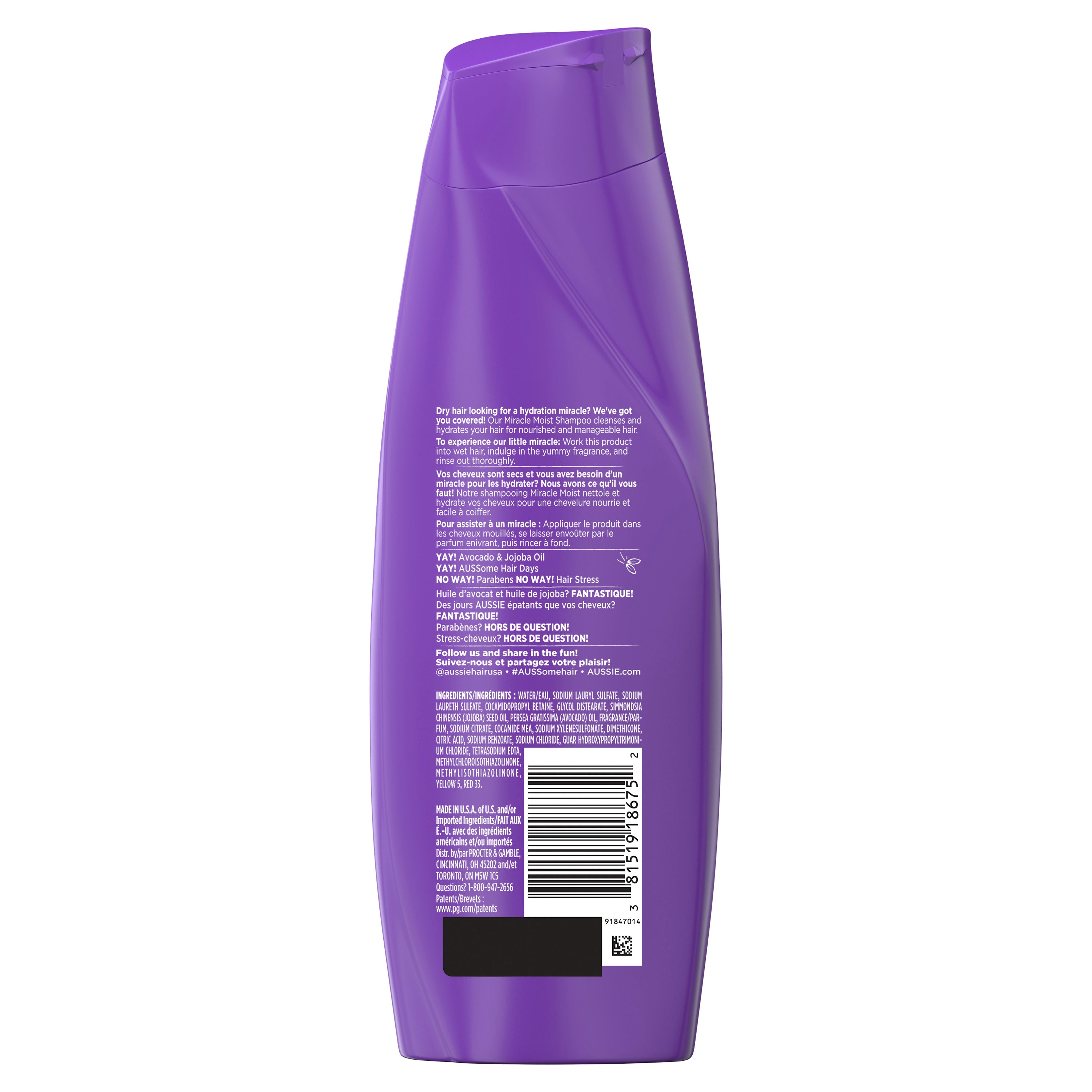 Aussie Miracle Moist Shampoo with Avocado - 12.1 oz
