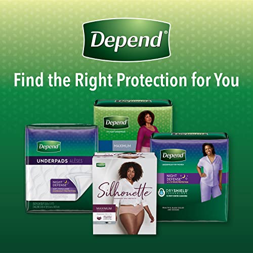 Depend FIT-FLEX Incontinence Underwear for Women, Disposable, Maximum Absorbency, Medium, Blush, 18 Count (Pack of 2)
